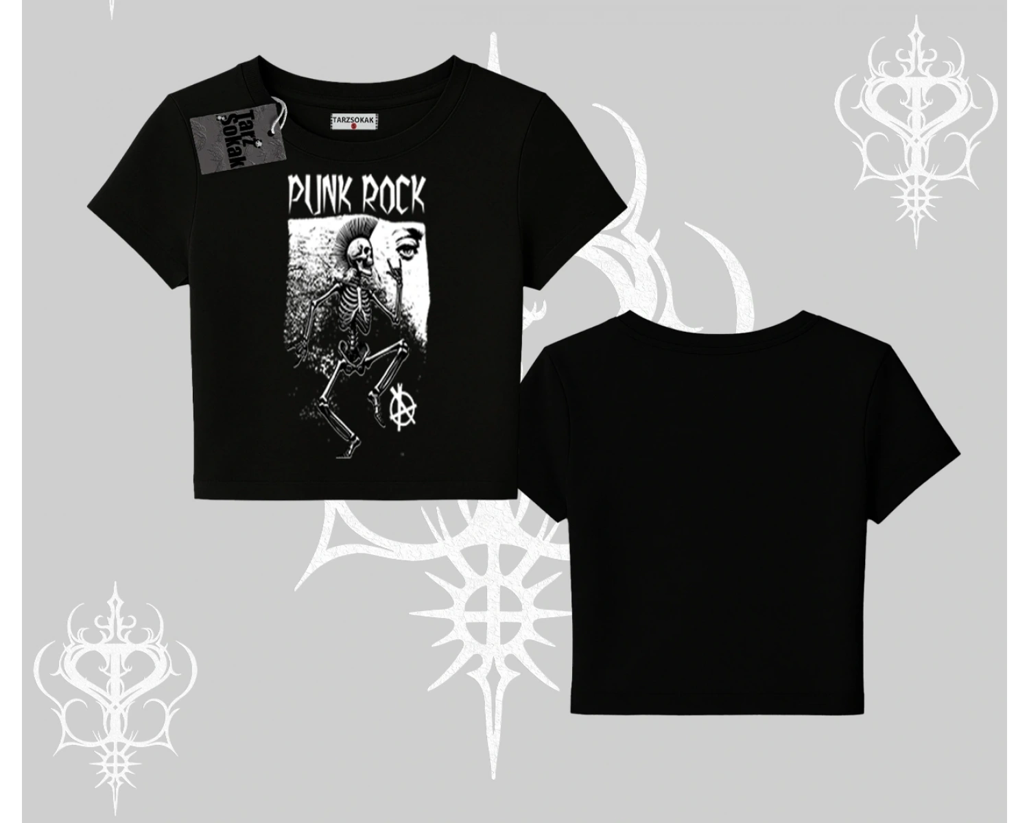 Babby Tee Tshirt Punk Rock Chaos Skeleton Riot
