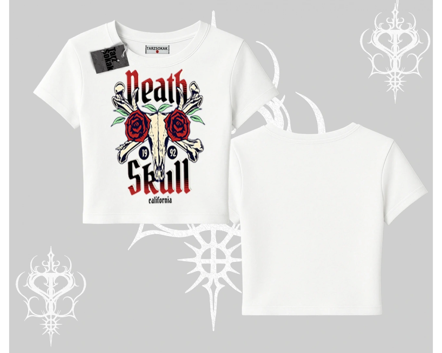 Babby Tee Tshirt Skull & Roses Vintage West Coast Rebellion