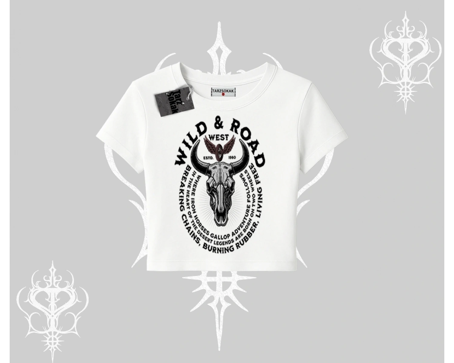 Babby Tee Tshirt Wild & Road Western Skull Biker Street Culture