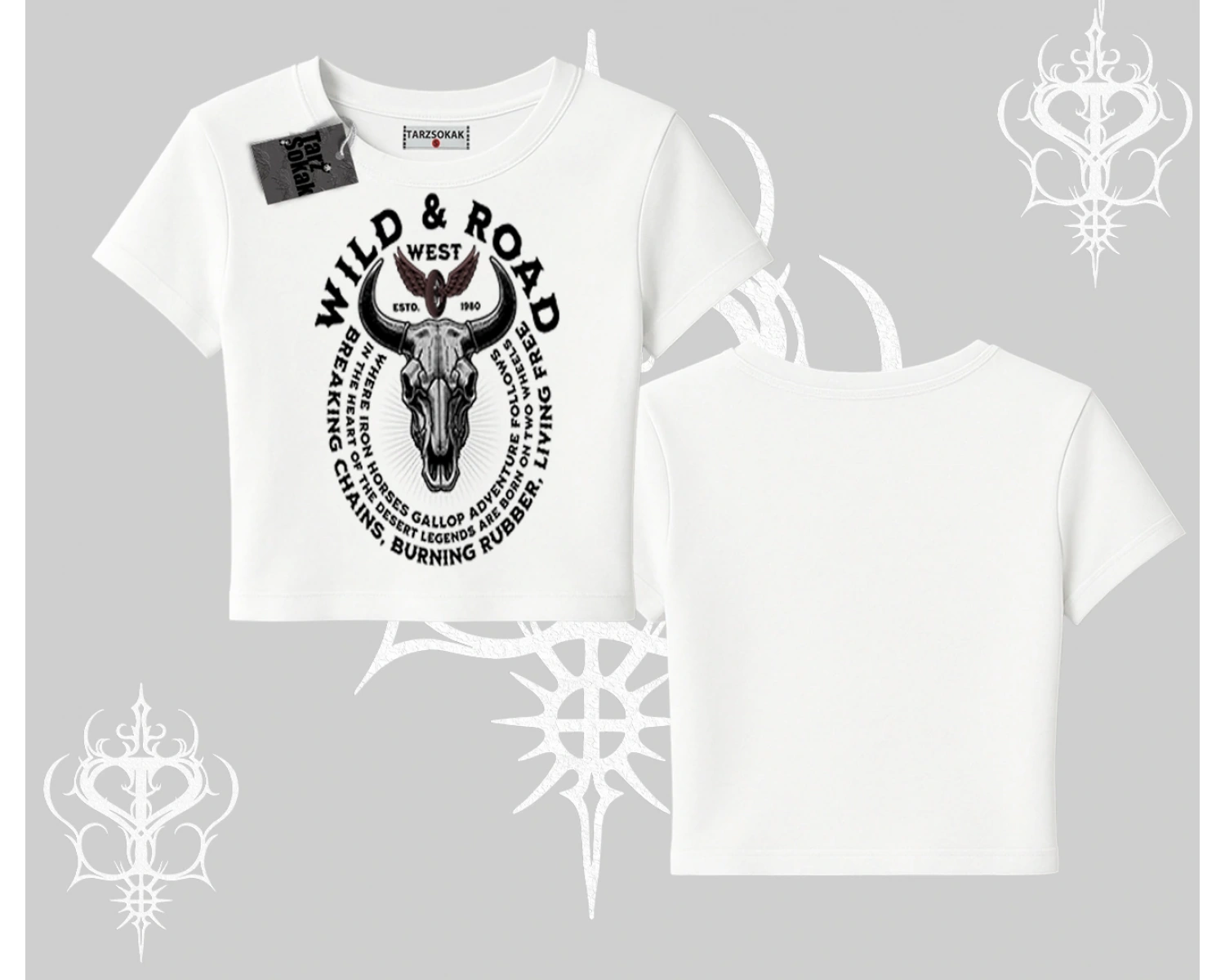 Babby Tee Tshirt Wild & Road Western Skull Biker Street Culture