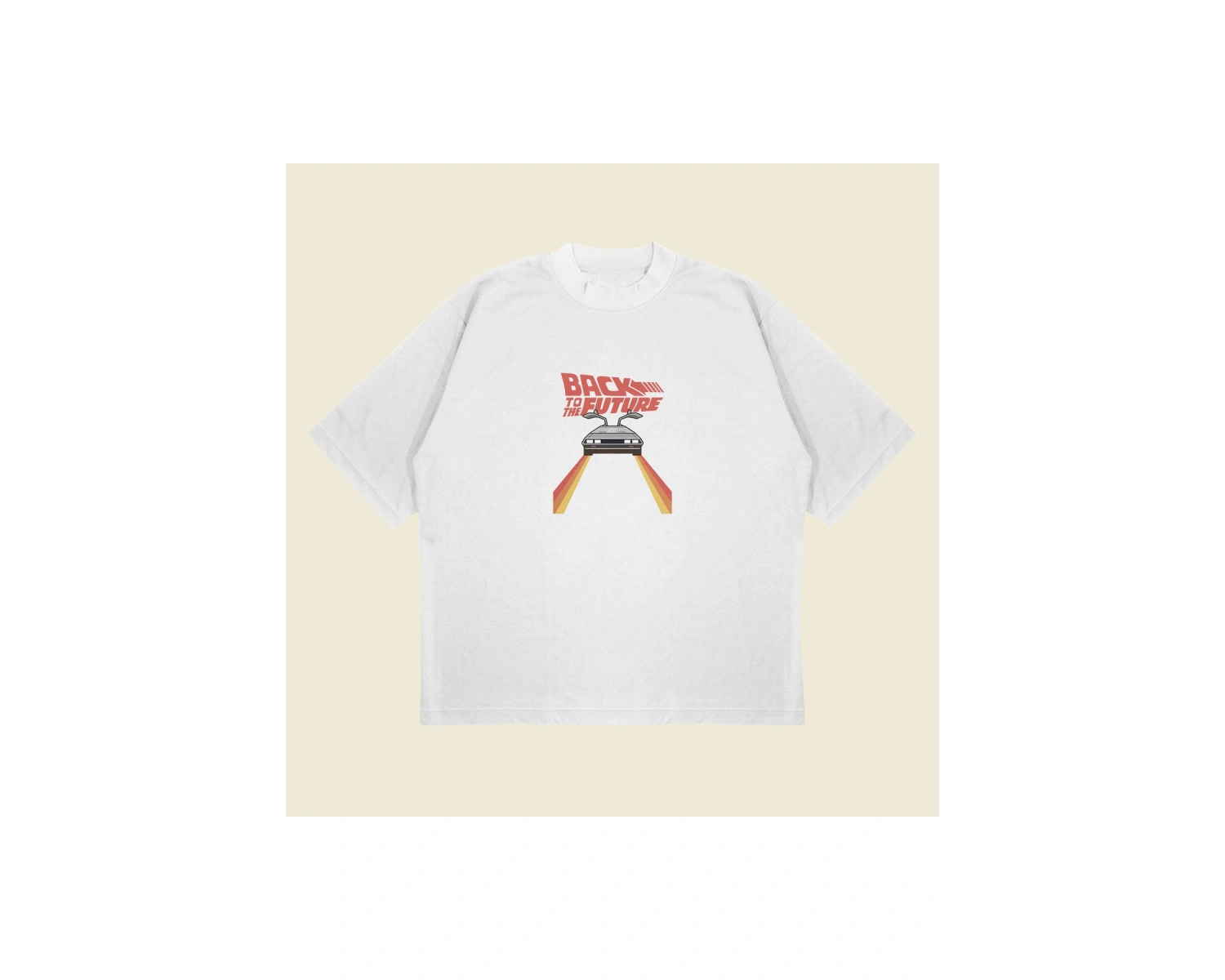 Back To The Future Baskılı Oversize Unisex Pamuklu Nefes Alan Kalın Kumaşlı