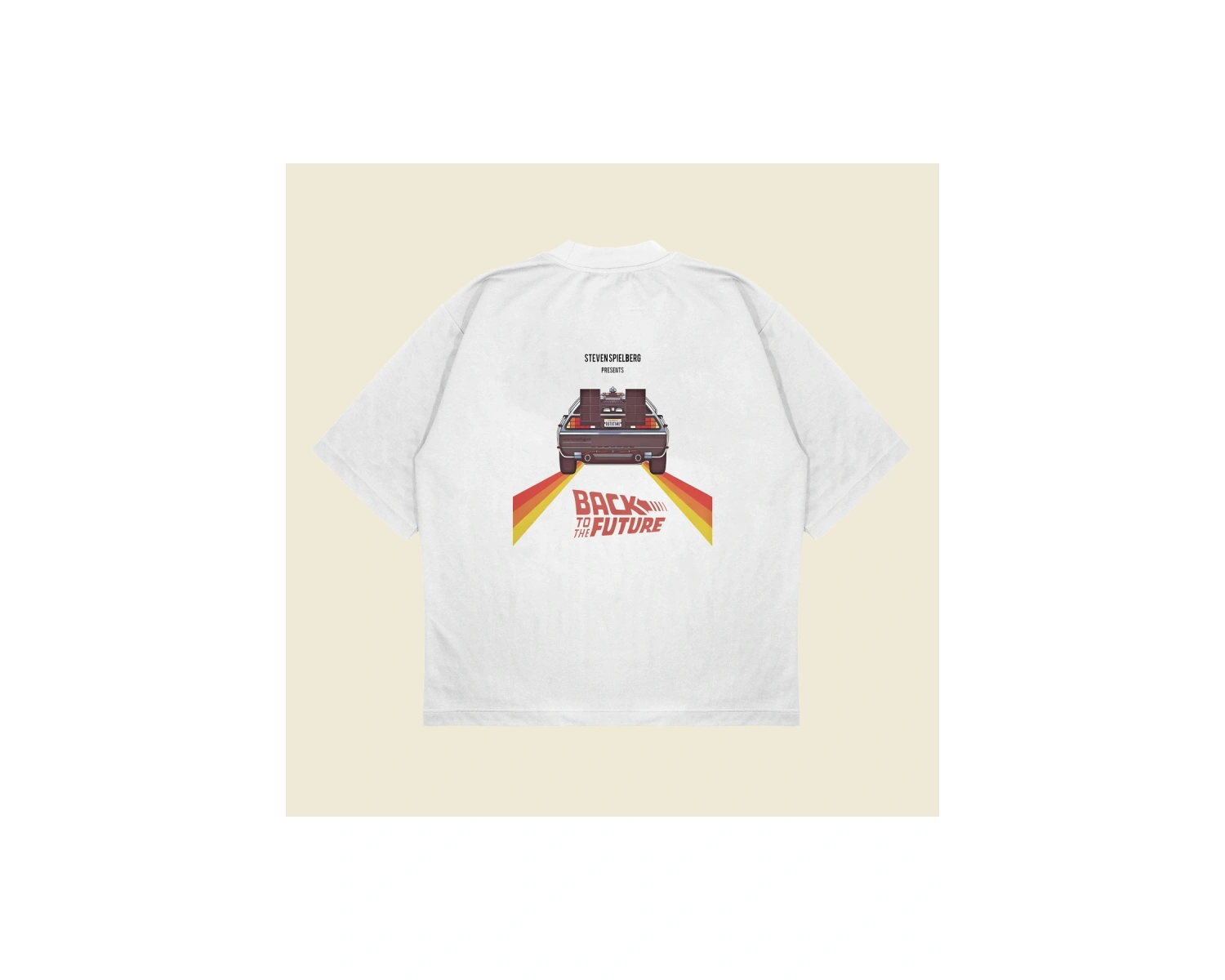 Back To The Future Baskılı Oversize Unisex Pamuklu Nefes Alan Kalın Kumaşlı