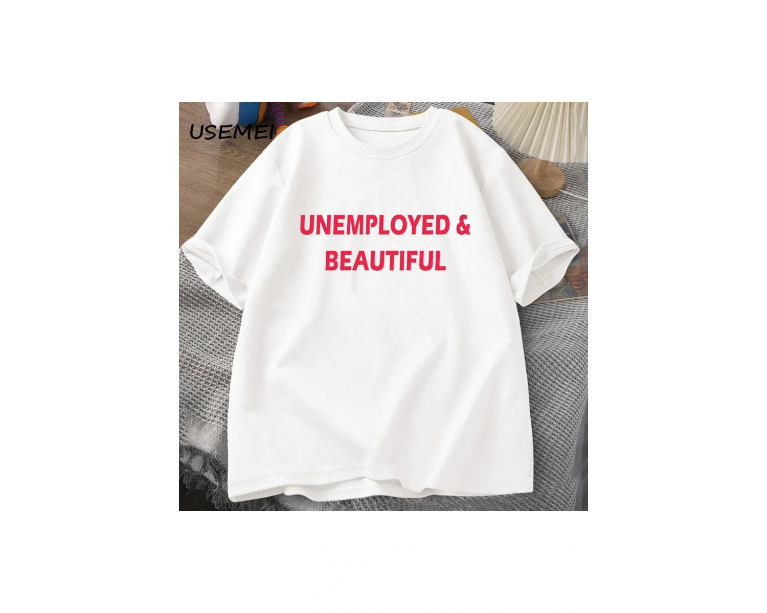 Bakımsız ve Güzel T-shirt Erkek Kadın Komik Rahat erkek Giysileri Baskı Streetweed Pamuk Kısa 2924