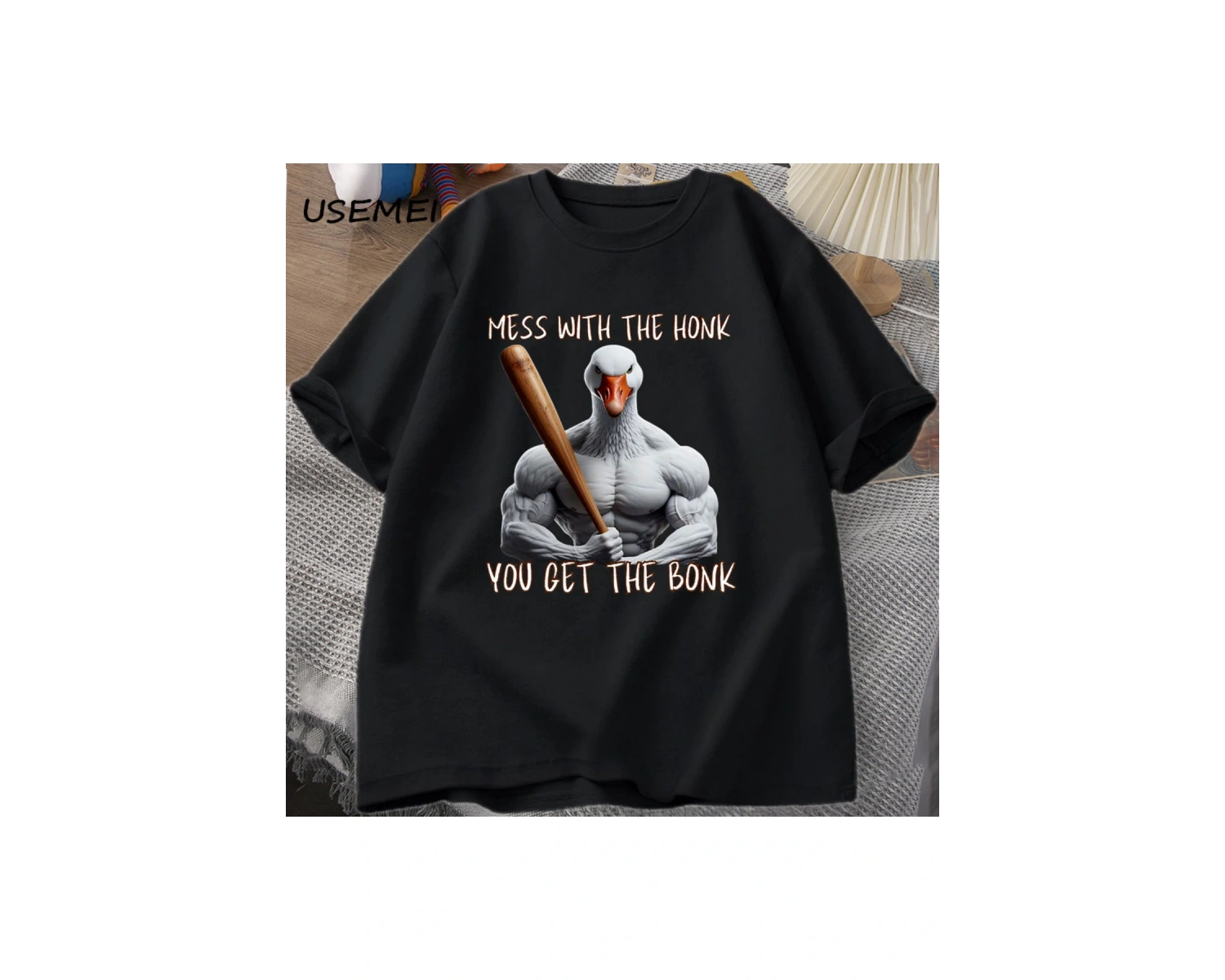 Balığı ile Bulaşmak Bonk Komik Ördek Kaz T Shirt Kaz Darbeleri Çok Aptal Kaz Aldım T-shirt Er 2984