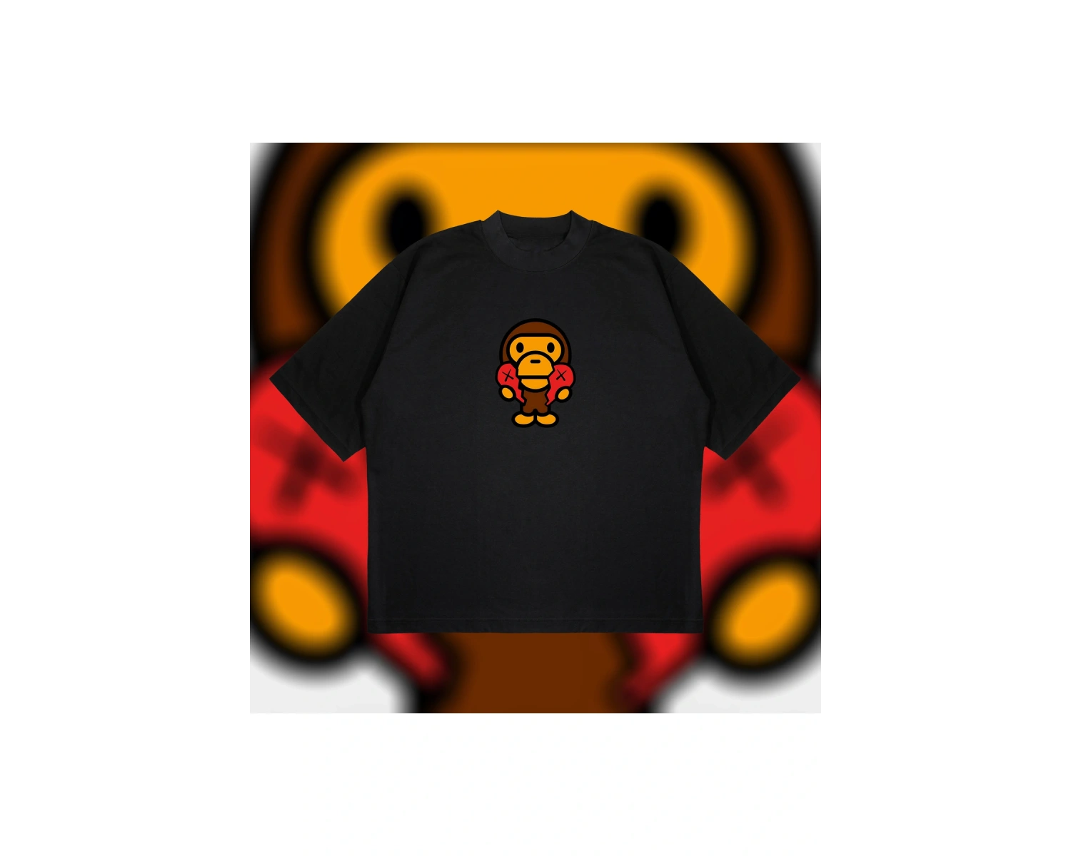 Bape X Comme Des Garçons Oversize Unisex Pamuklu Nefes Alan Kalın Kumaşlı