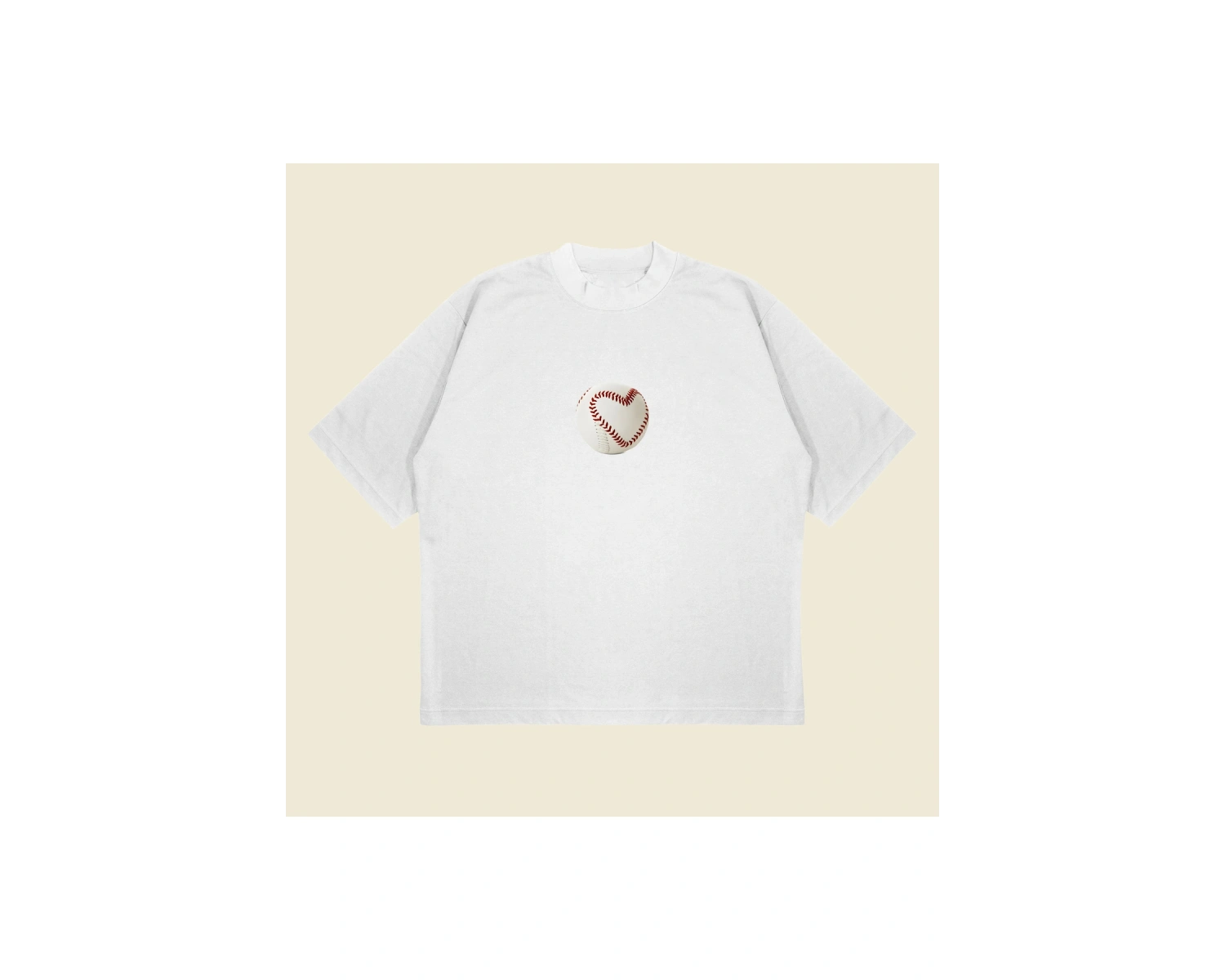 Baseball Tee Baskılı Oversize Unisex Pamuklu Nefes Alan Kalın Kumaşlı