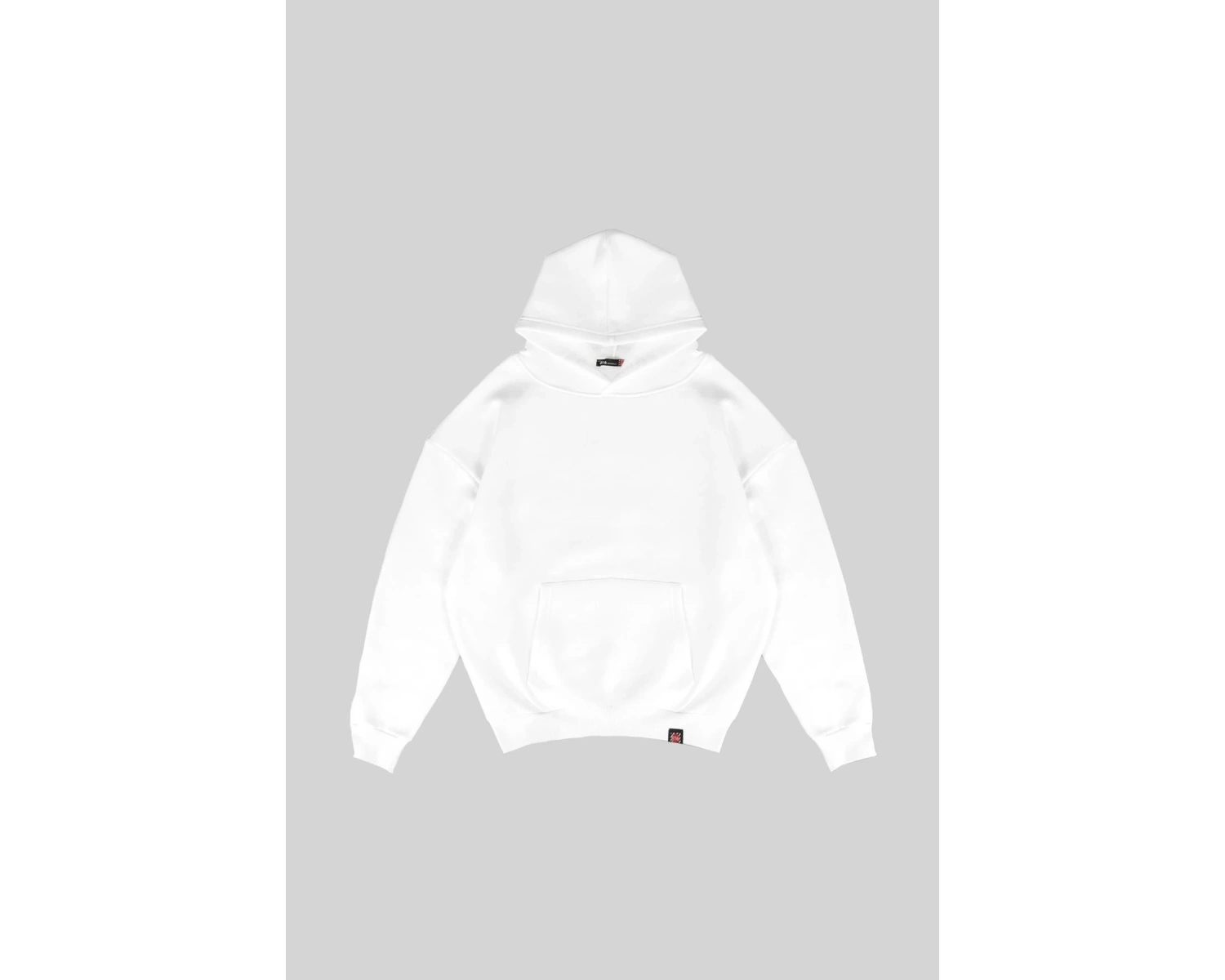 Basic Beyaz Oversize Unisex Kapuşonlu