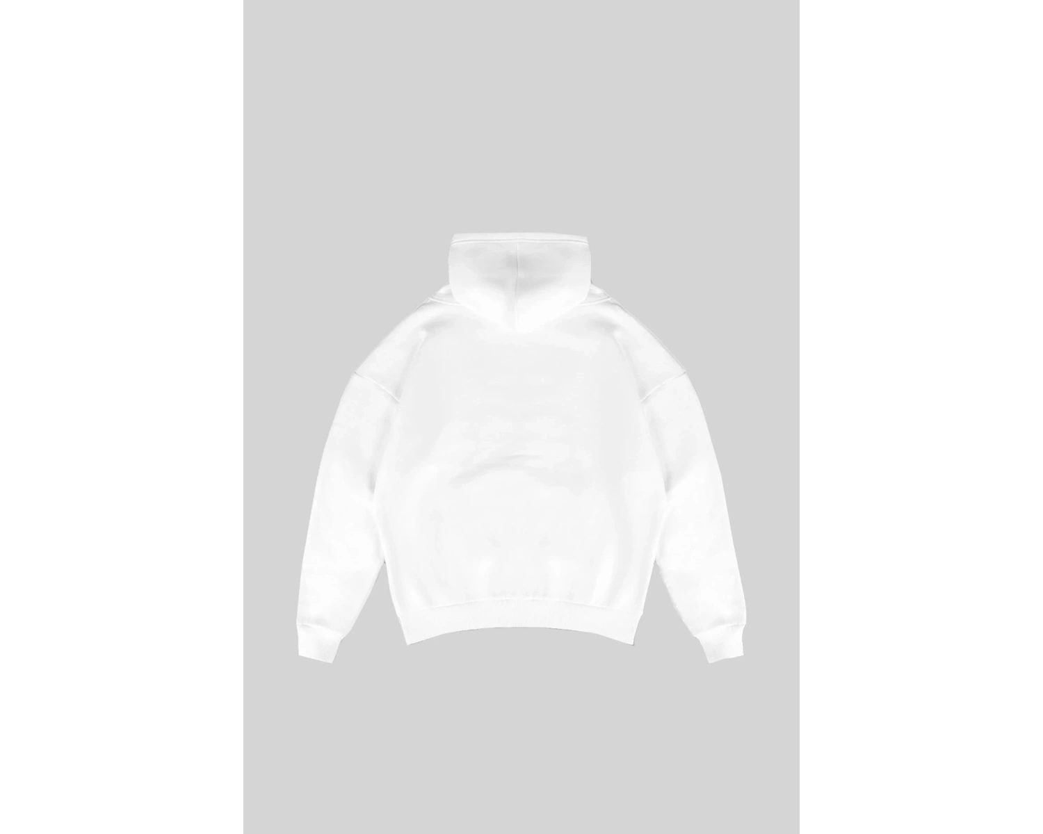 Basic Beyaz Oversize Unisex Kapuşonlu