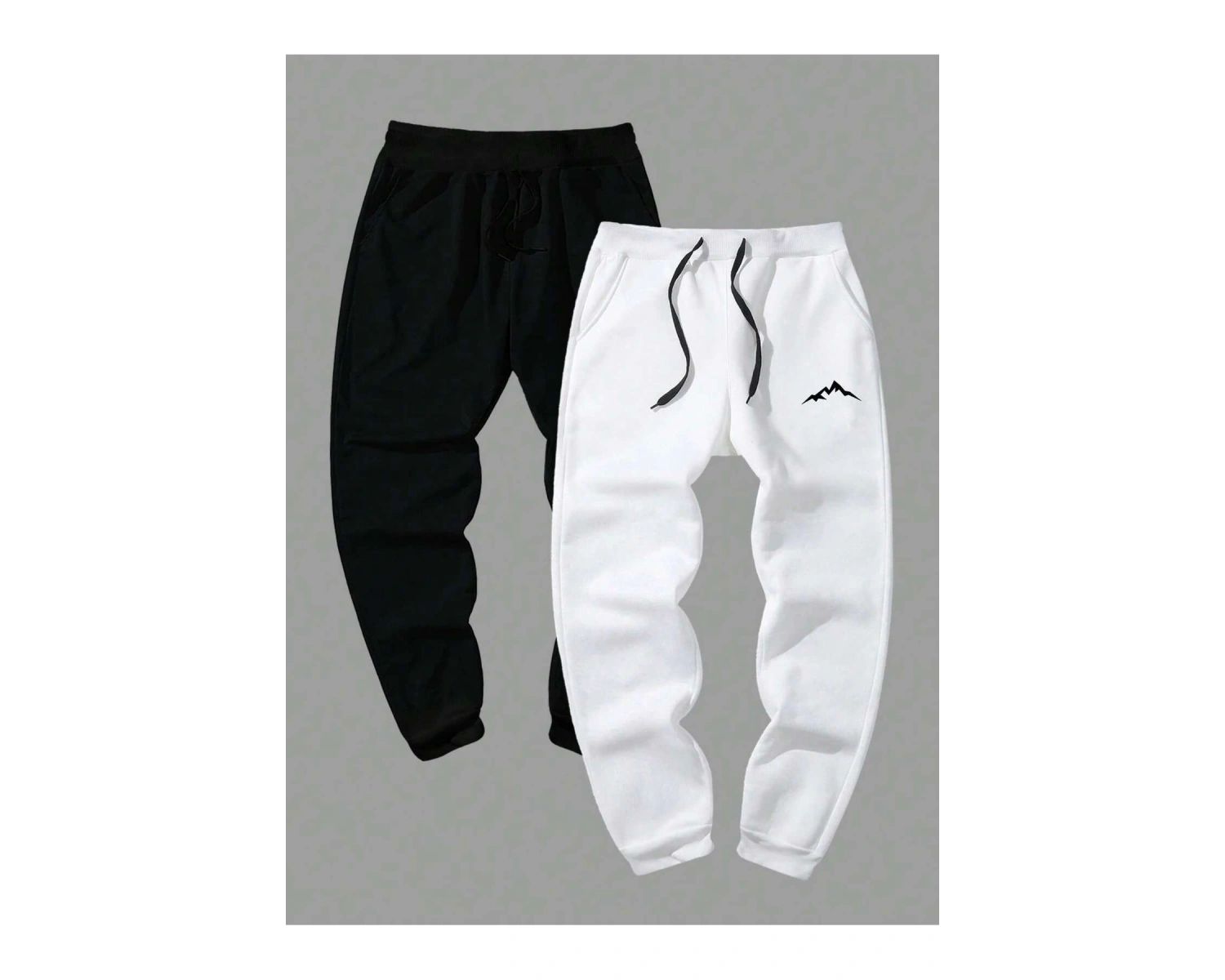 Basics 2pcs Mountain Print Drawstring Waist Eşofman Altı