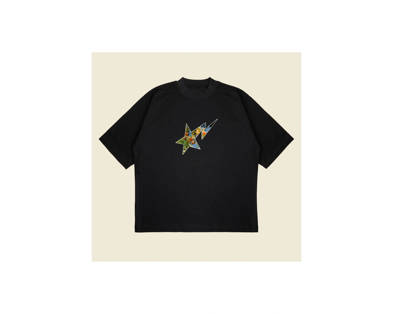 Bathing Ape Mandarin Baskılı Oversize Unisex Pamuklu Nefes Alan Kalın Kumaşlı