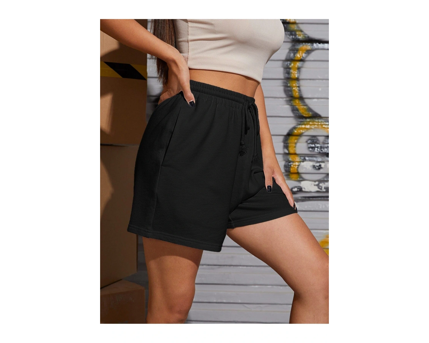 Bay Kadın Siyah Düz Penye