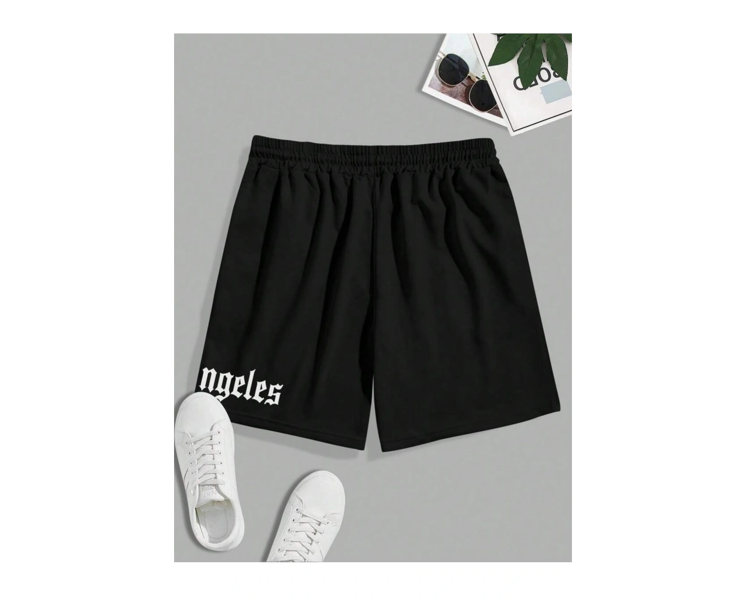 Bay Los Angeles Baskılı Cepli Penye