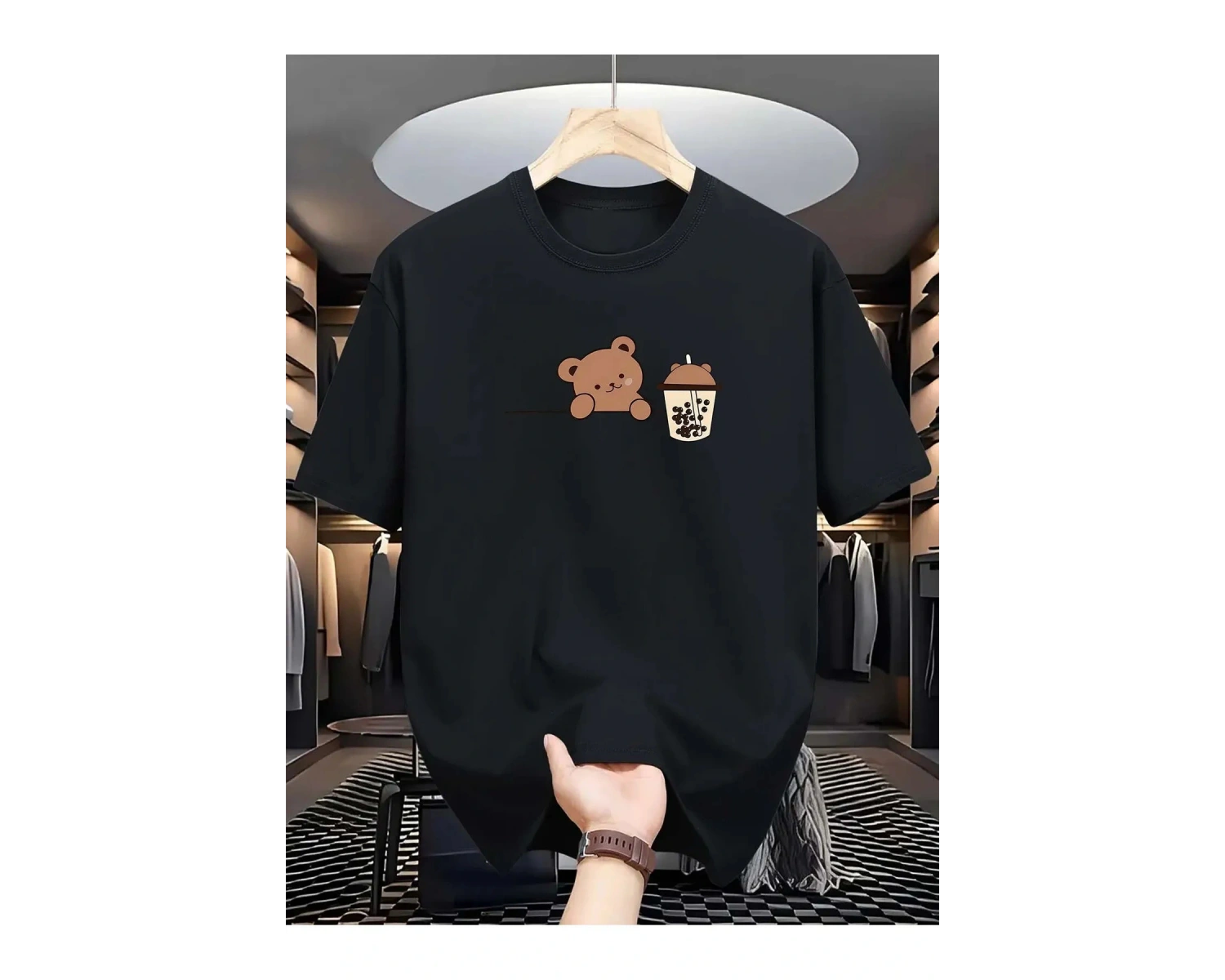 Bear Bubble Tea Baskılı Oversize