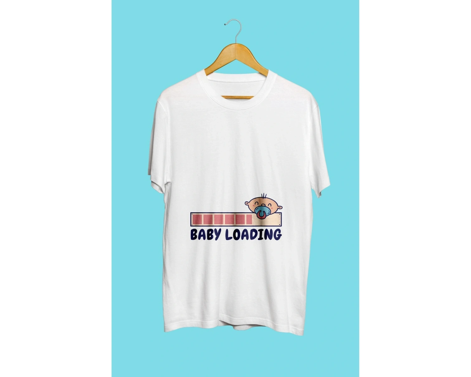 Bebek Yükleniyor Hamile Tasarım Unisex Tişört