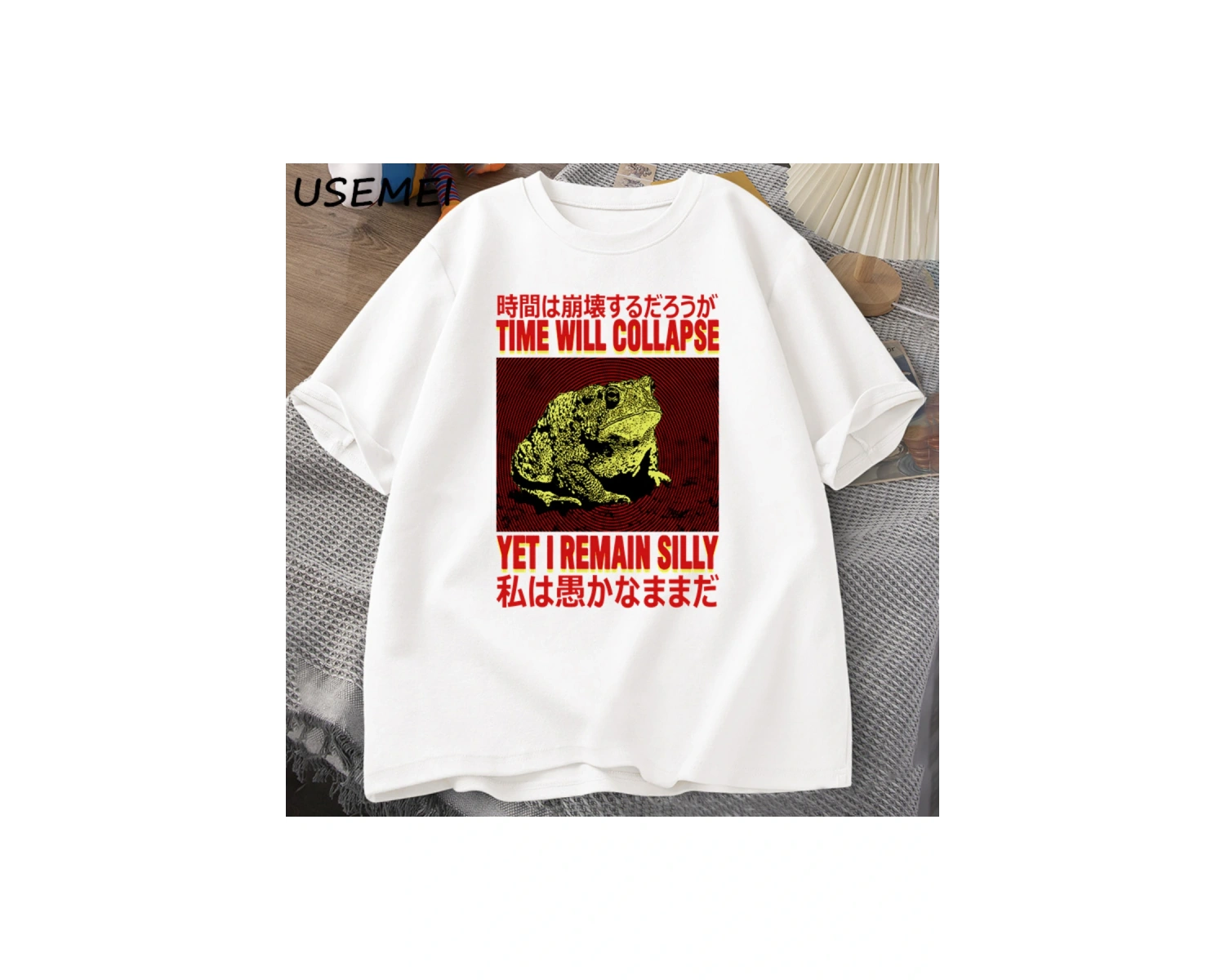 Ben aptal kurbağa grafik T shirt kalır komik Metal baskı erkek giyim boy t-shirt erkek Tshirt 2923