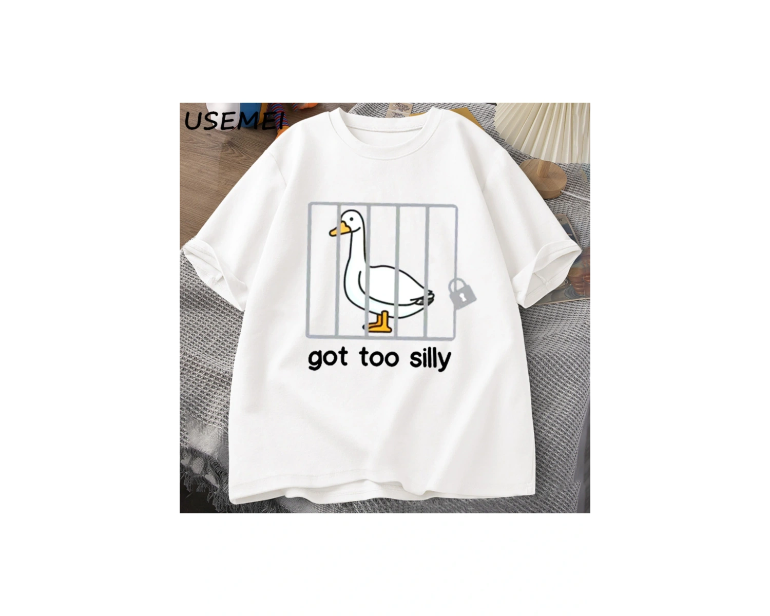 Ben bıçaklamak için istikrar yeteneği var T-Shirt erkek kadın moda ördek Meme grafik T-Shirt 2807