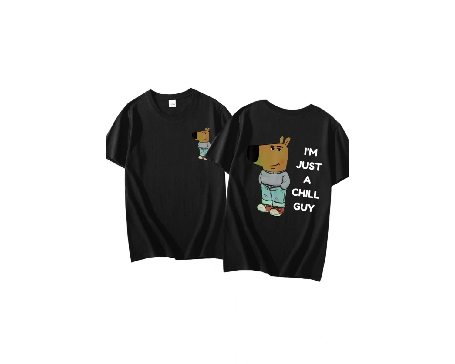 Ben sadece bir Chill Guy T Shirt rahat moda Harajuku grafik T Shirt kadın erkek pamuklu kısa 3090