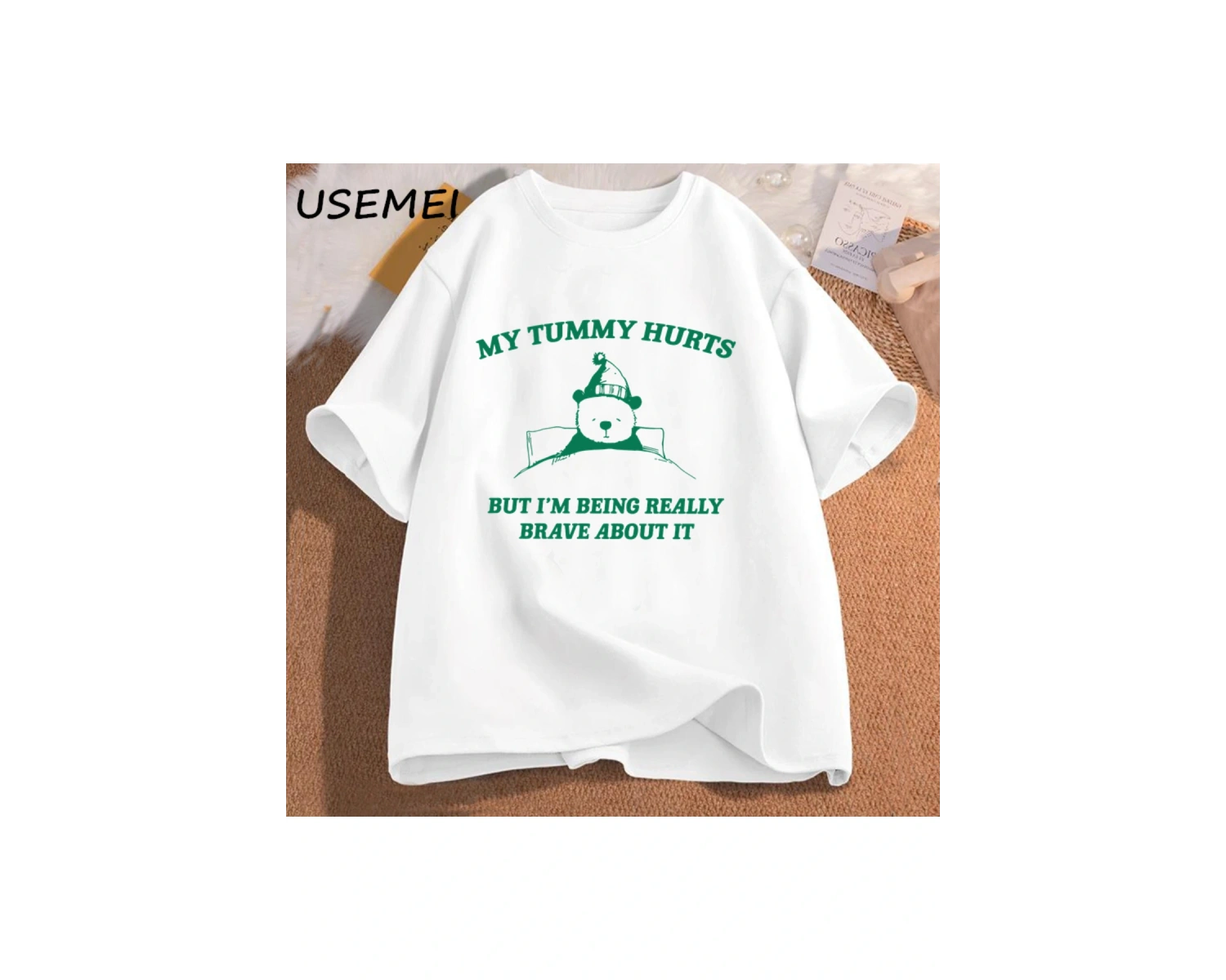 Benim karın acıyor ama bu konuda gerçekten cesur olmak grafik T shirt kadın erkek komik pamuk 2993