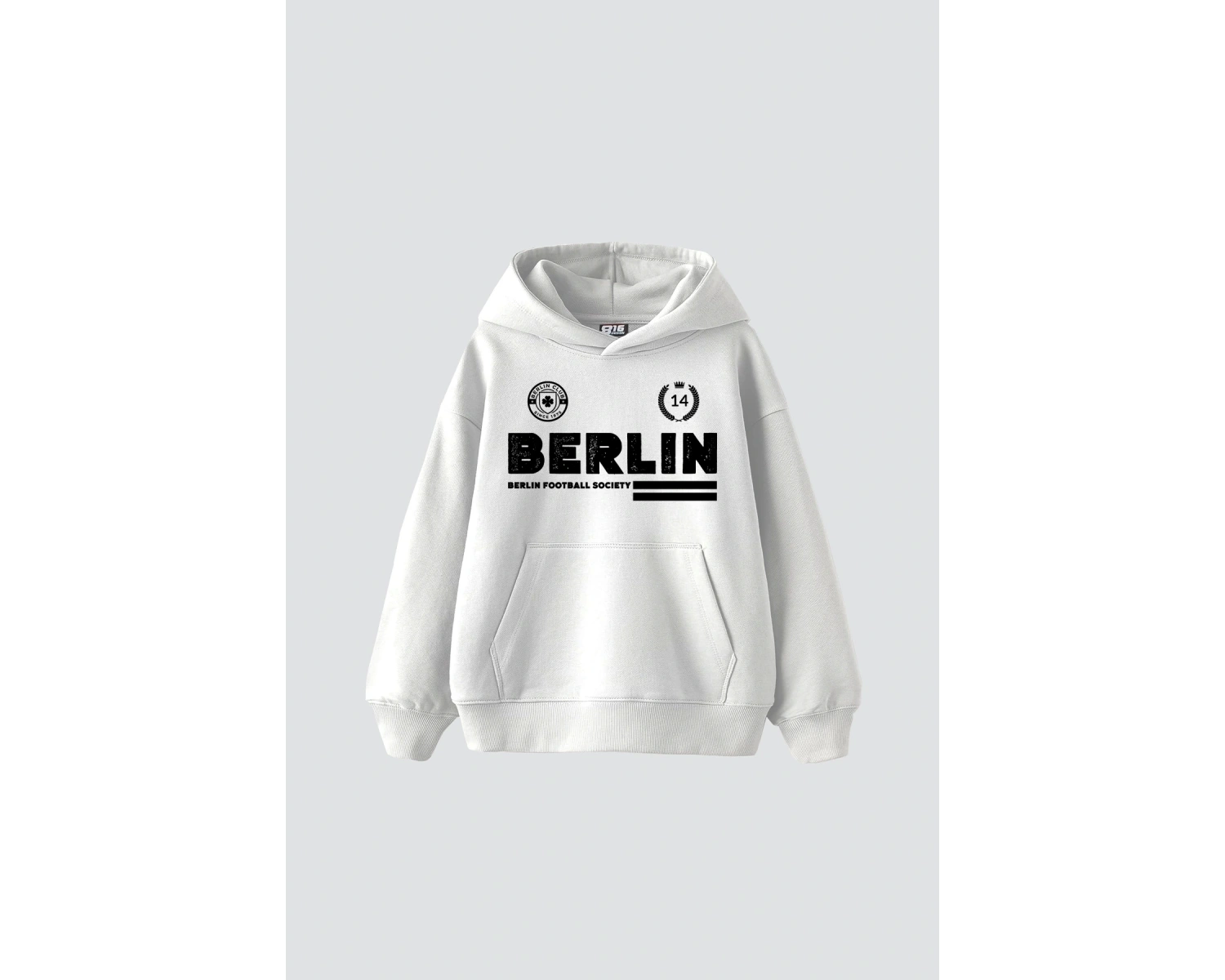 Berlin Baskılı Oversize Unisex Premium Beyaz
