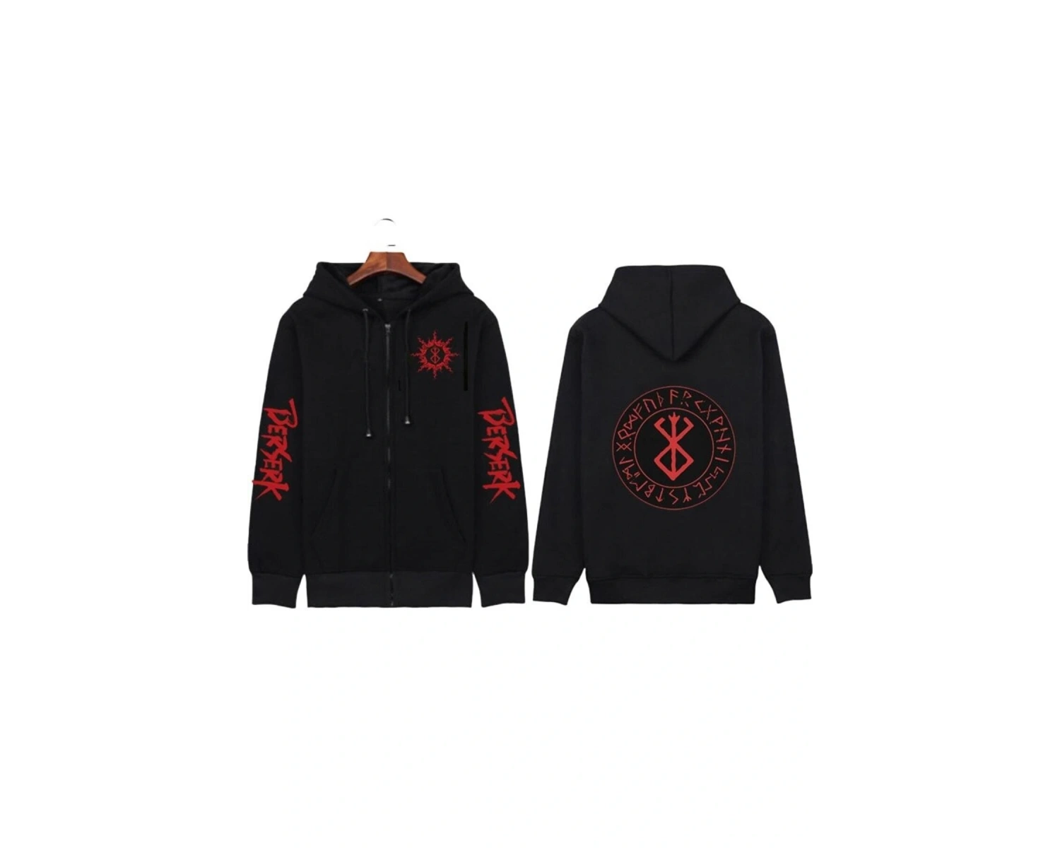 Berserk Anime Fermuarlı Hoodie Model 100 12283