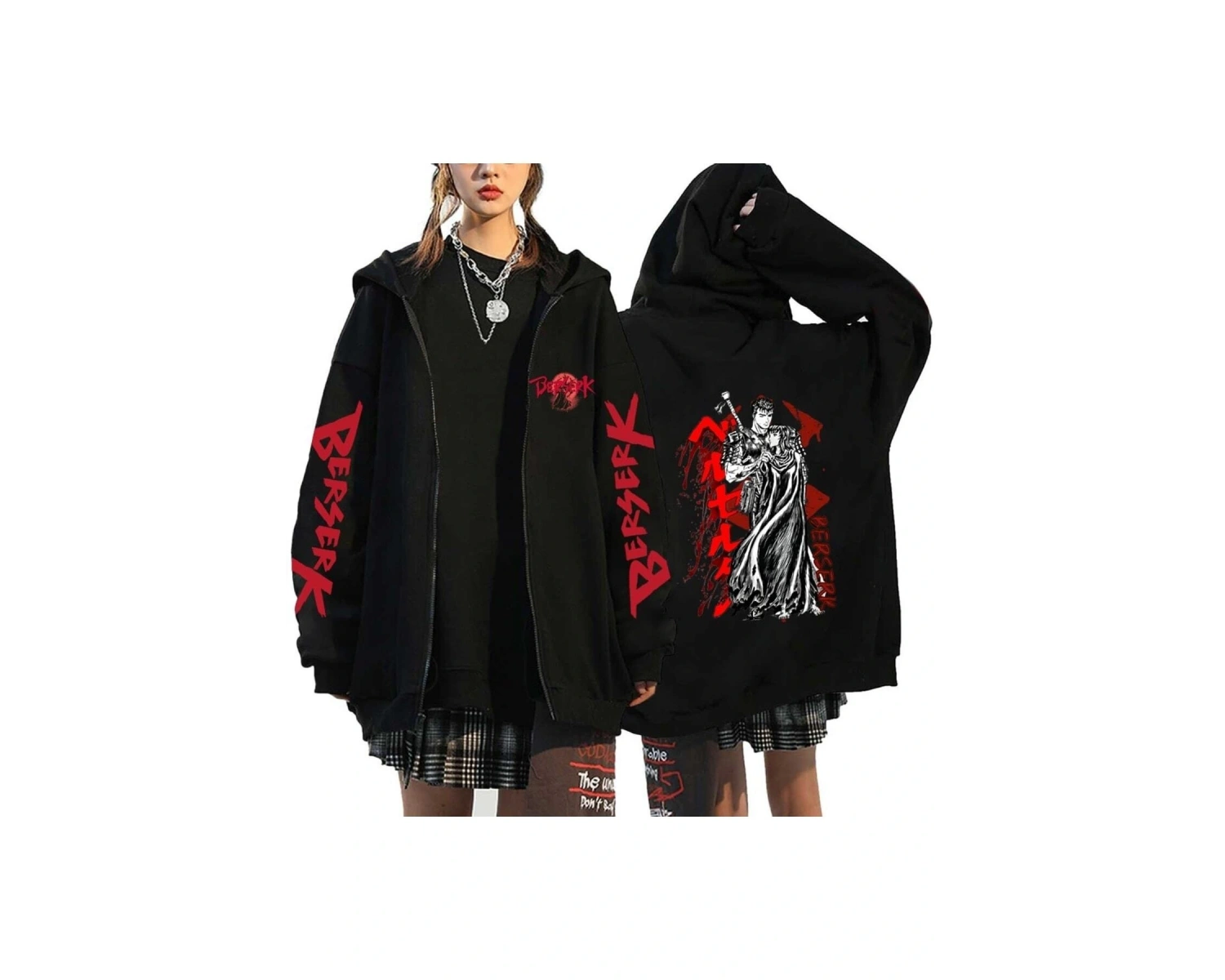 Berserk Fermuarlı Kapşonlu Hoodie Mod462 14937