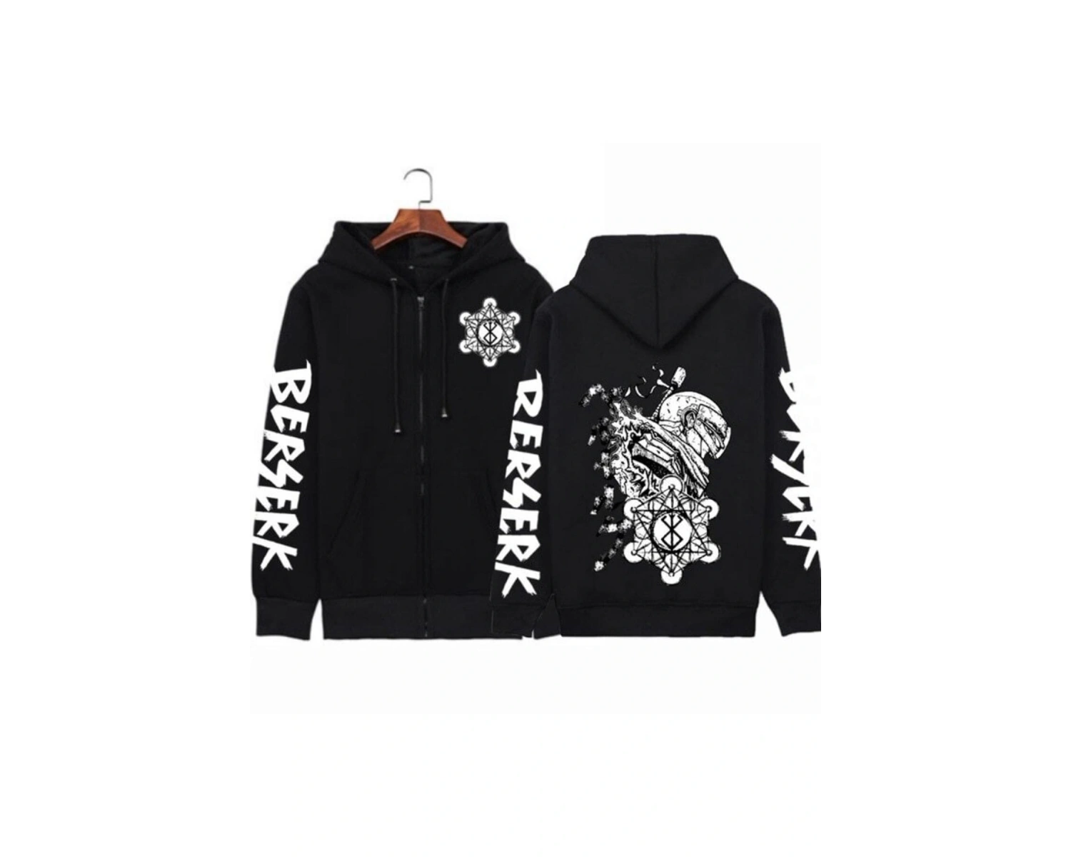 Berserk Fermuarlı Kapşonlu Hoodie Model435 12803