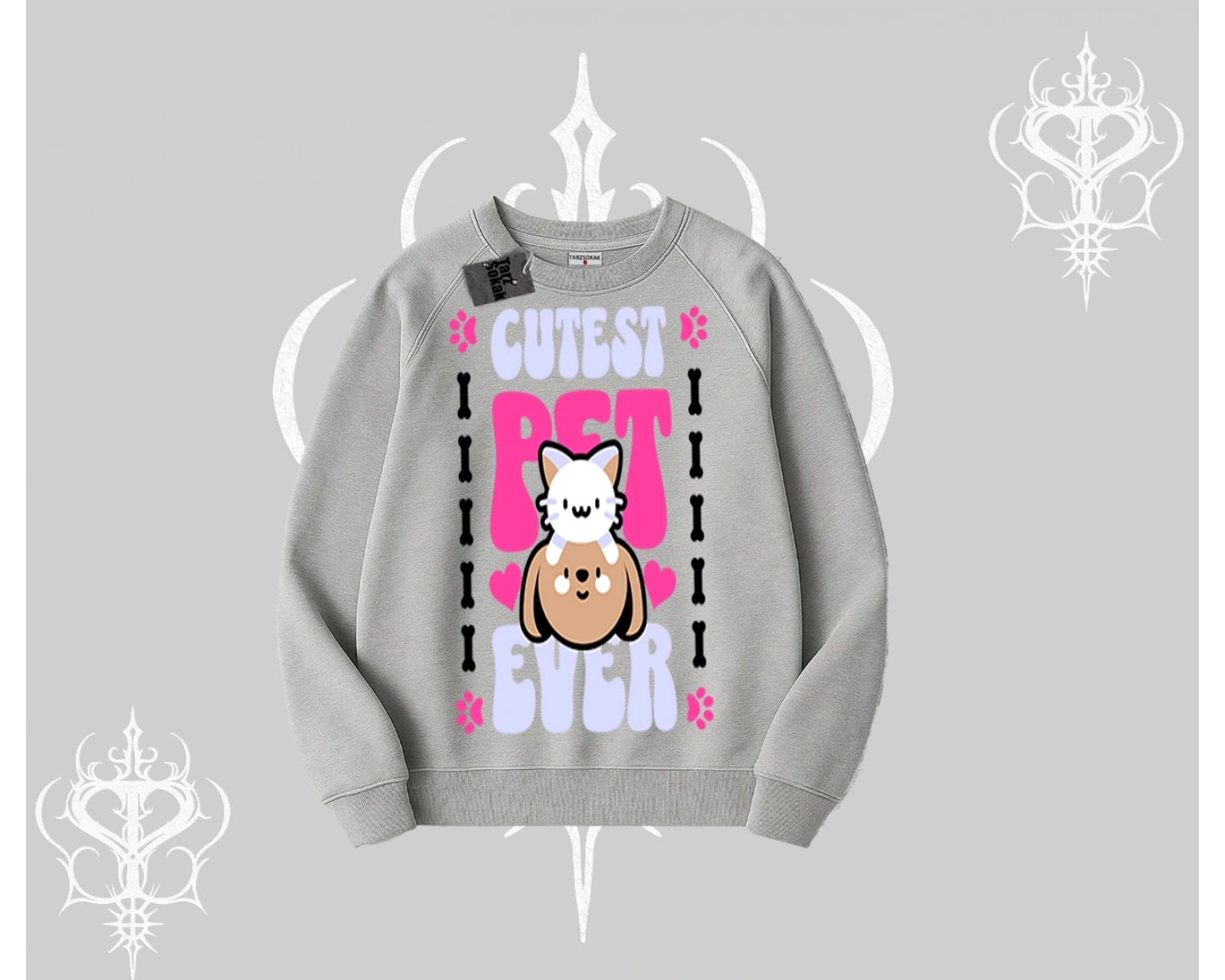 Best Pet Ever Baskılı Biskilet Sweatshirt