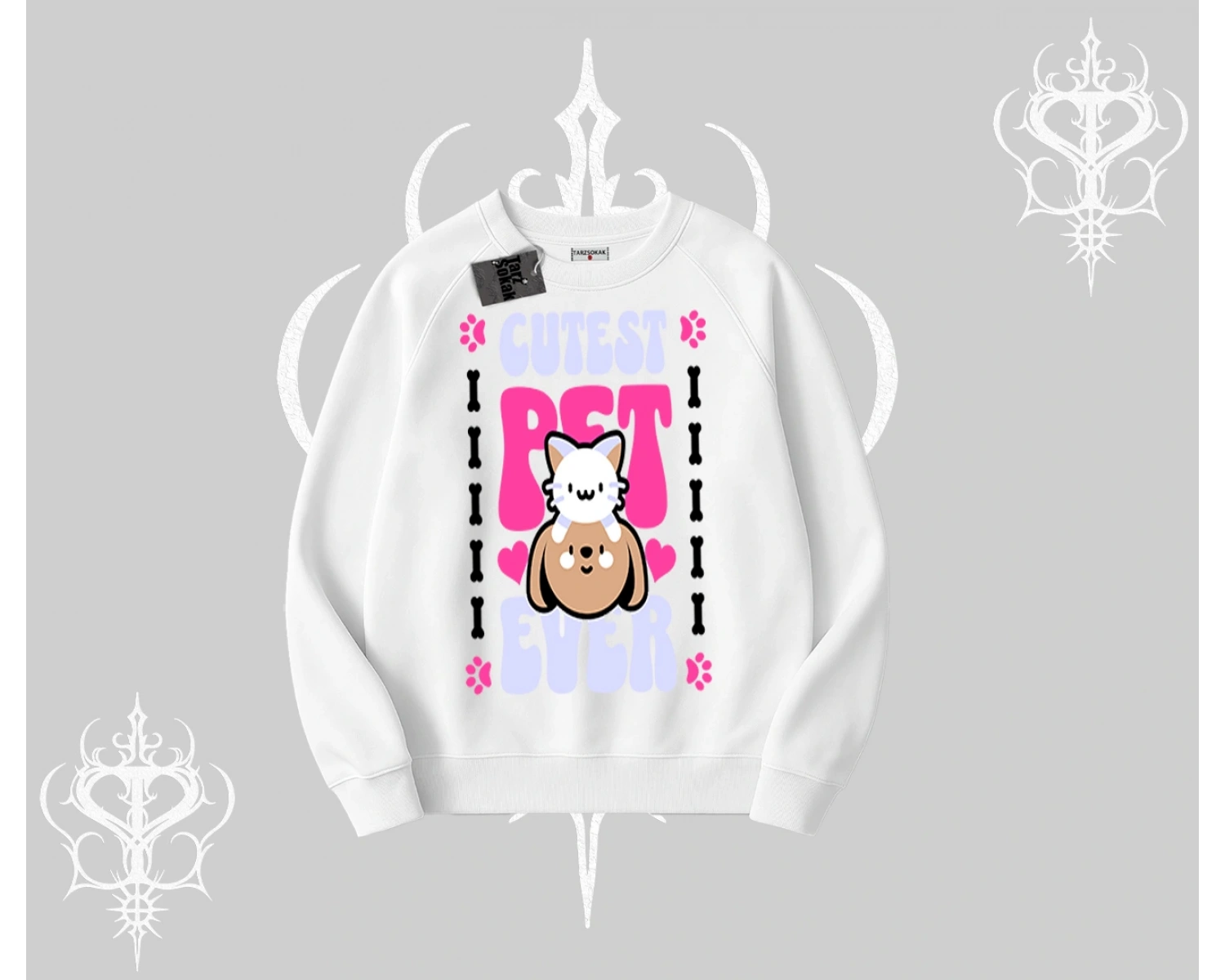 Best Pet Ever Baskılı Biskilet Sweatshirt