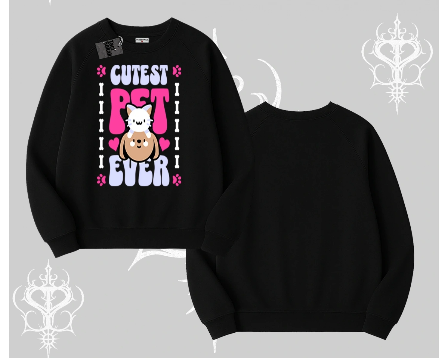 Best Pet Ever Baskılı Biskilet Sweatshirt