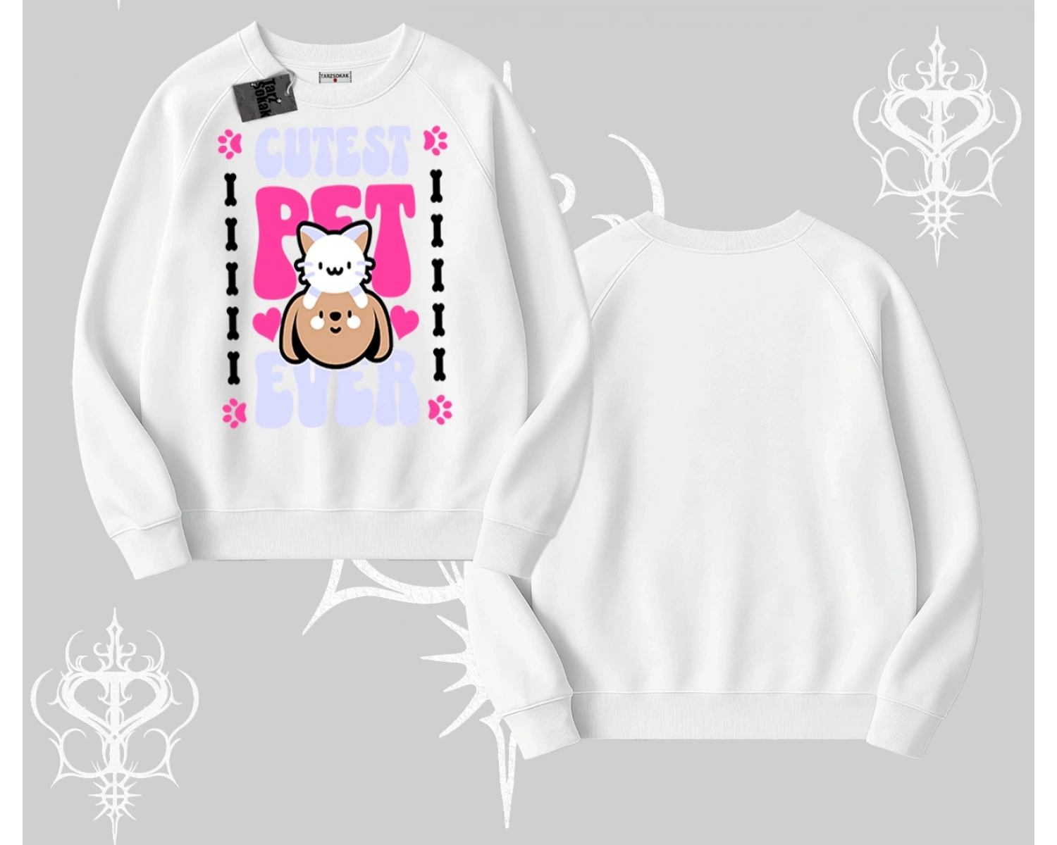 Best Pet Ever Baskılı Biskilet Sweatshirt