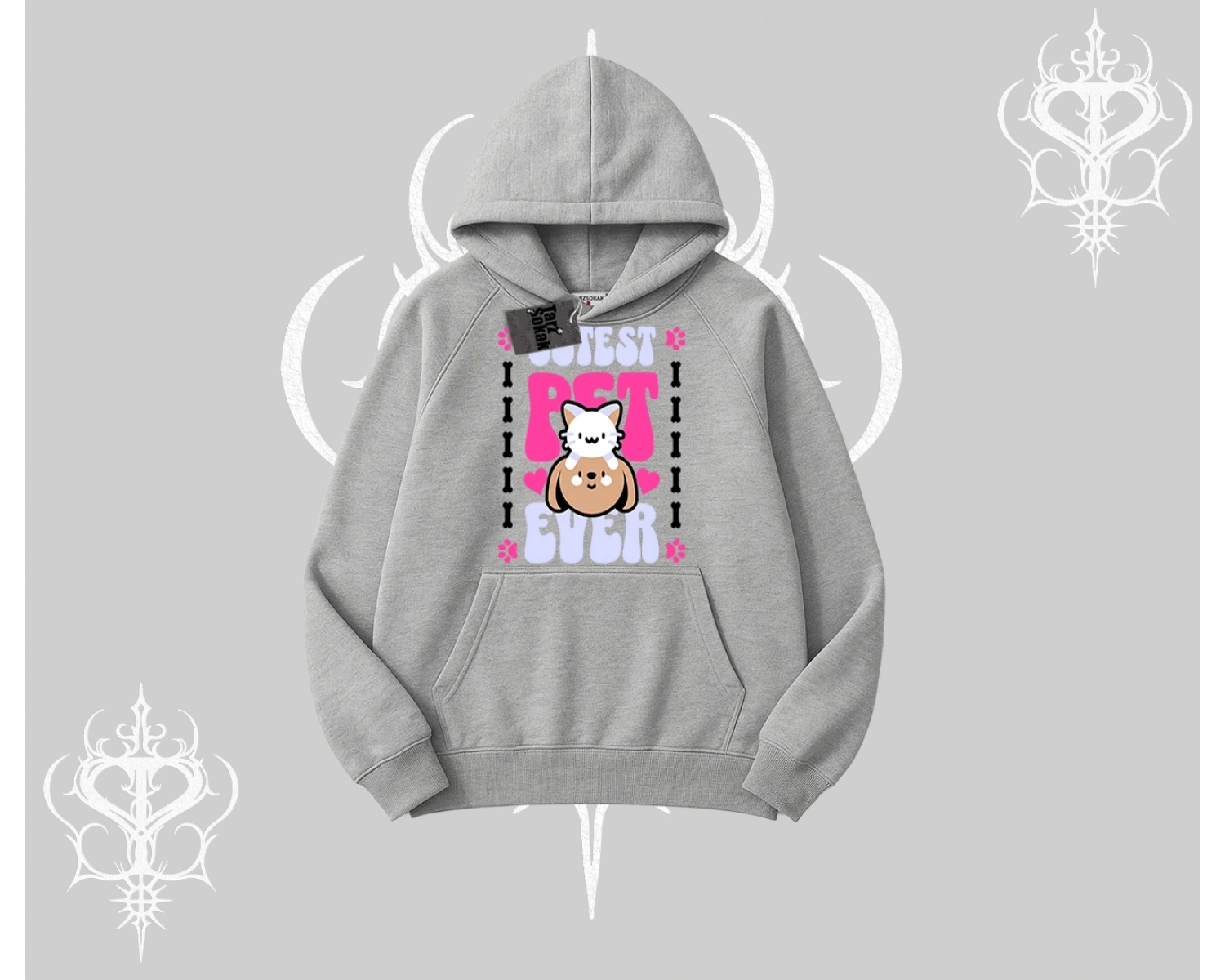 Best Pet Ever Baskılı Kapşonlu Sweatshirt