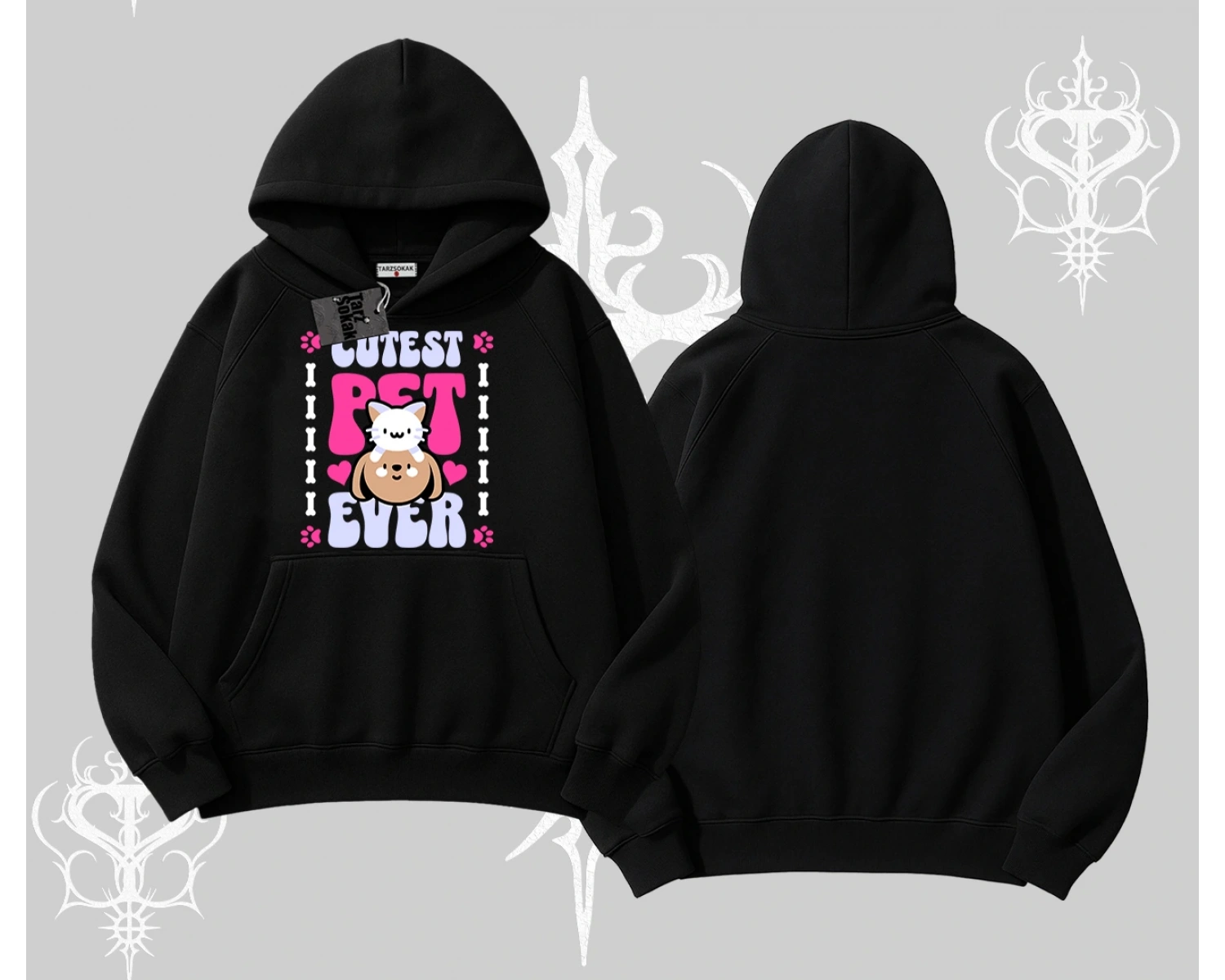 Best Pet Ever Baskılı Kapşonlu Sweatshirt