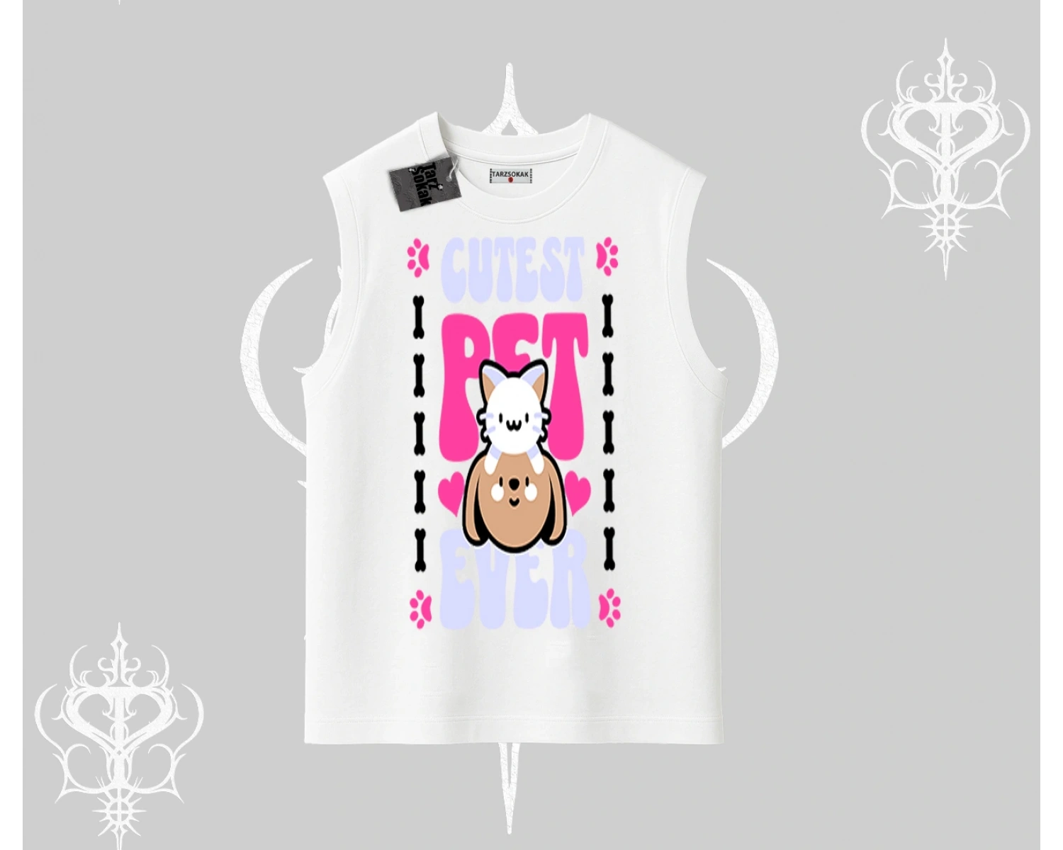 Best Pet Ever Baskılı Kolsuz Tshirt