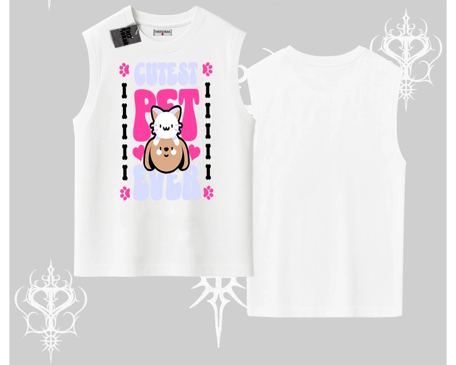 Best Pet Ever Baskılı Kolsuz Tshirt