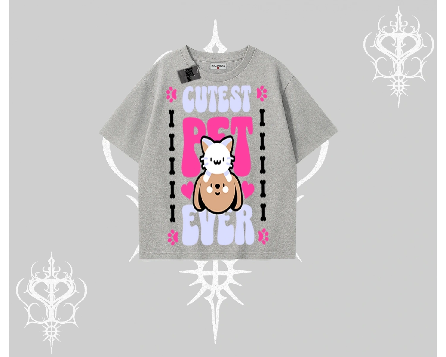 Best Pet Ever Baskılı Oversize Tshirt