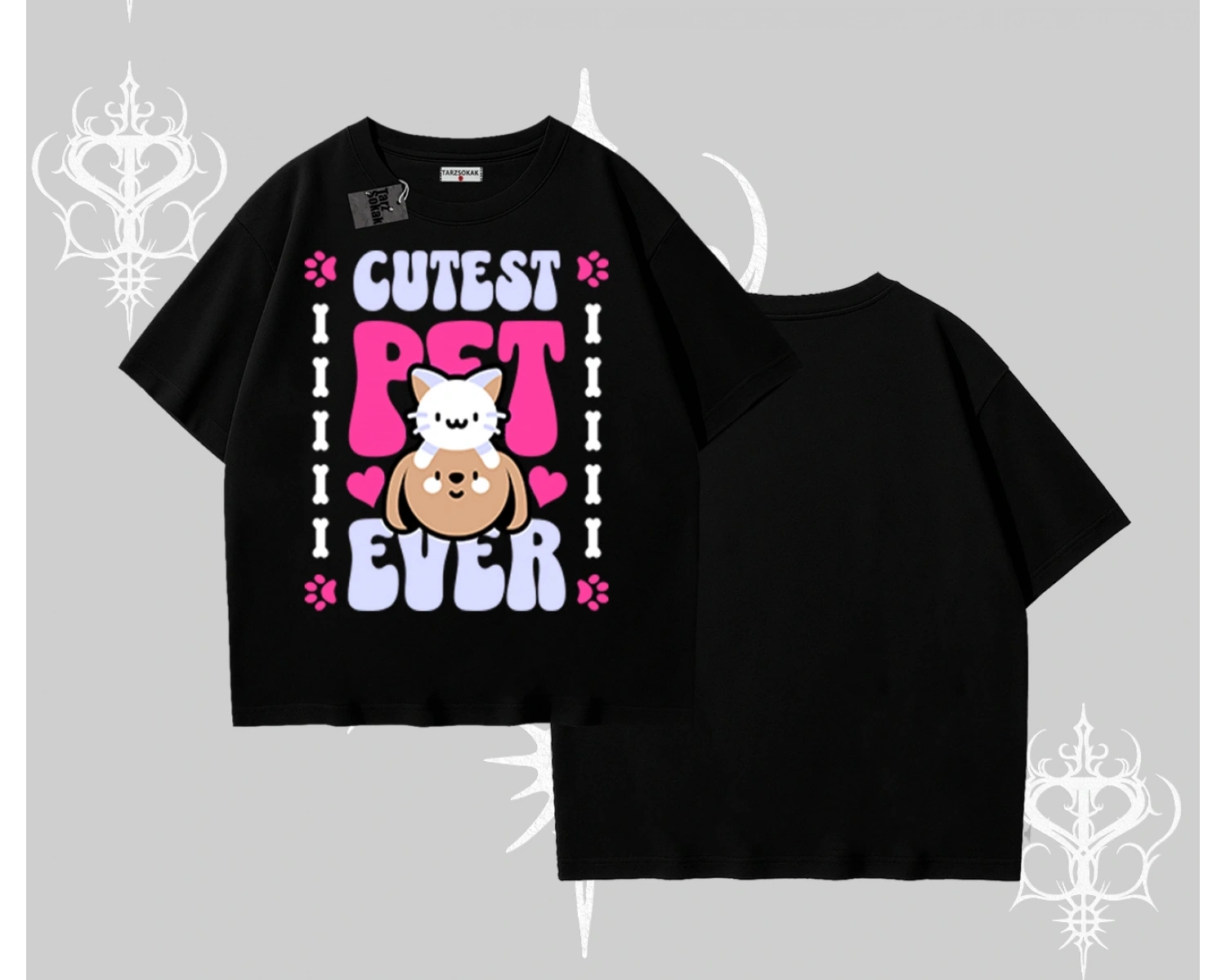 Best Pet Ever Baskılı Oversize Tshirt
