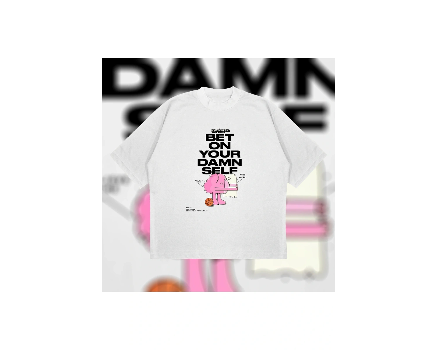 Bet On You Damnself Oversize Unisex Pamuklu Nefes Alan Kalın Kumaşlı