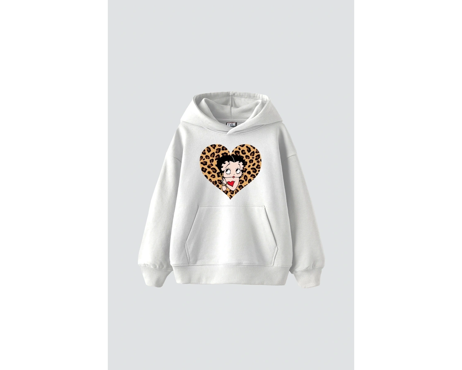 Betty Boops Baskılı Oversize Unisex Premium Beyaz