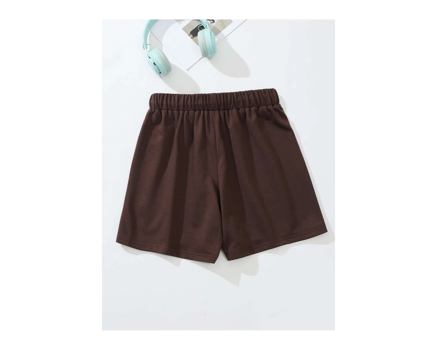 Beverage & Slogan Graphic Drawstring Waist Şort