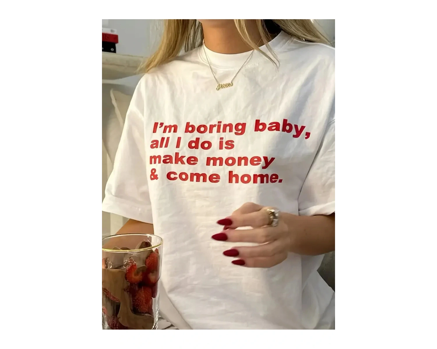 Beyaz 2025Hip Hop Yaz Mürettebat Boyun Kırmızı Mektup Baskı Sokak Ti