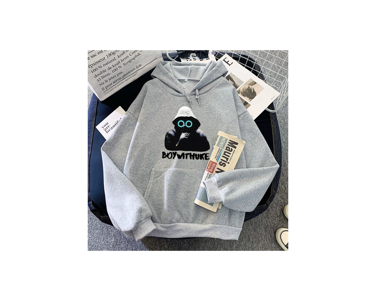 Beyaz Adrifti BoyWithUke kıcı Roupas Femininasu Sudaderas E