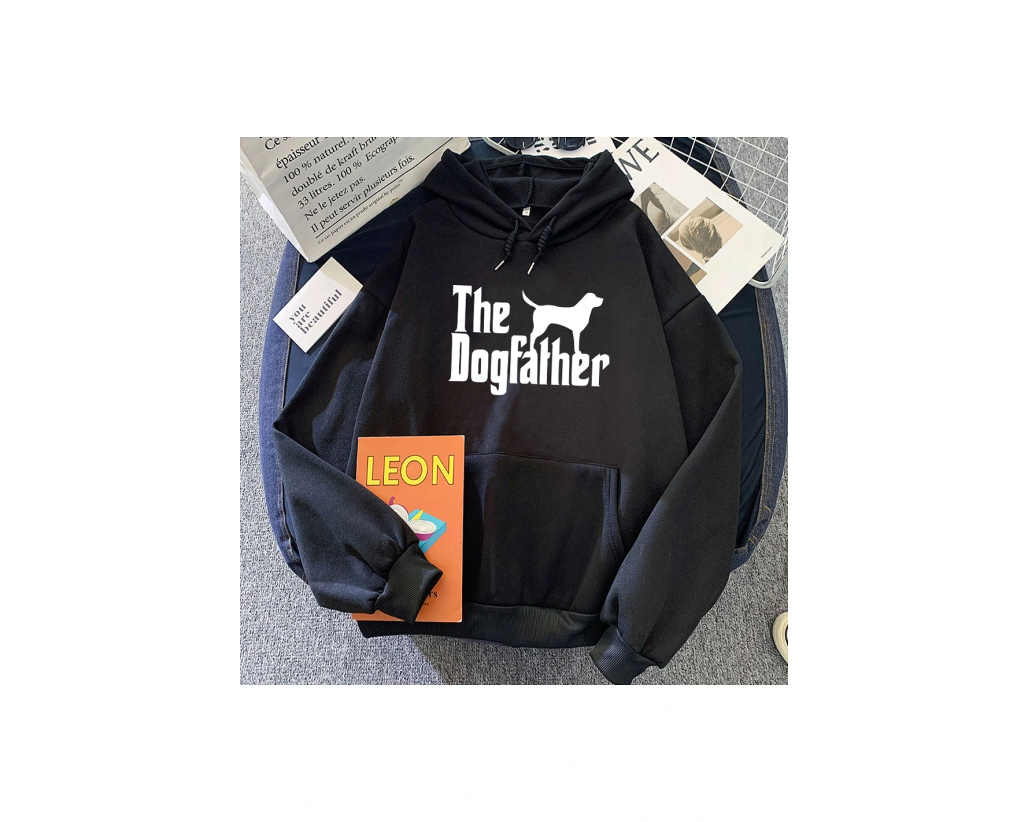 Beyaz Adriftler Dogfather Karikatür Roupas Femininas Moletom Uzun Kol