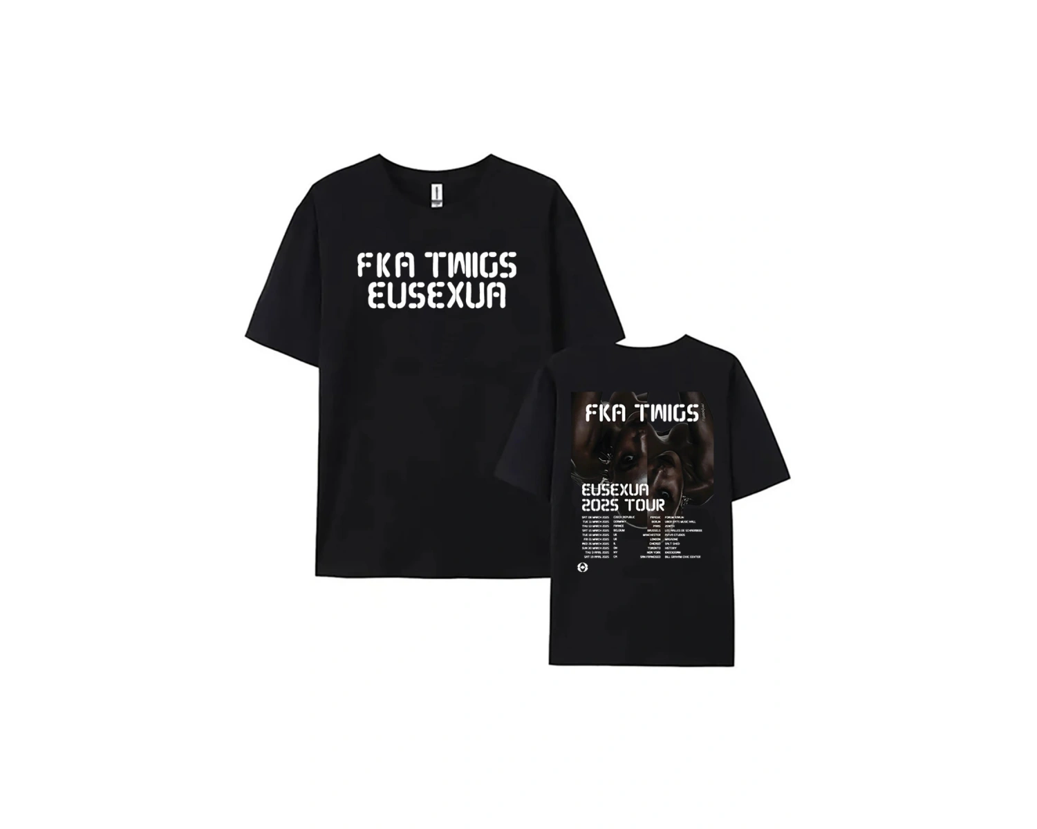 Beyaz Albümü Eusexua Tur leri Şarkıcı FKA Dallar baskılı Yumuşak Kısa