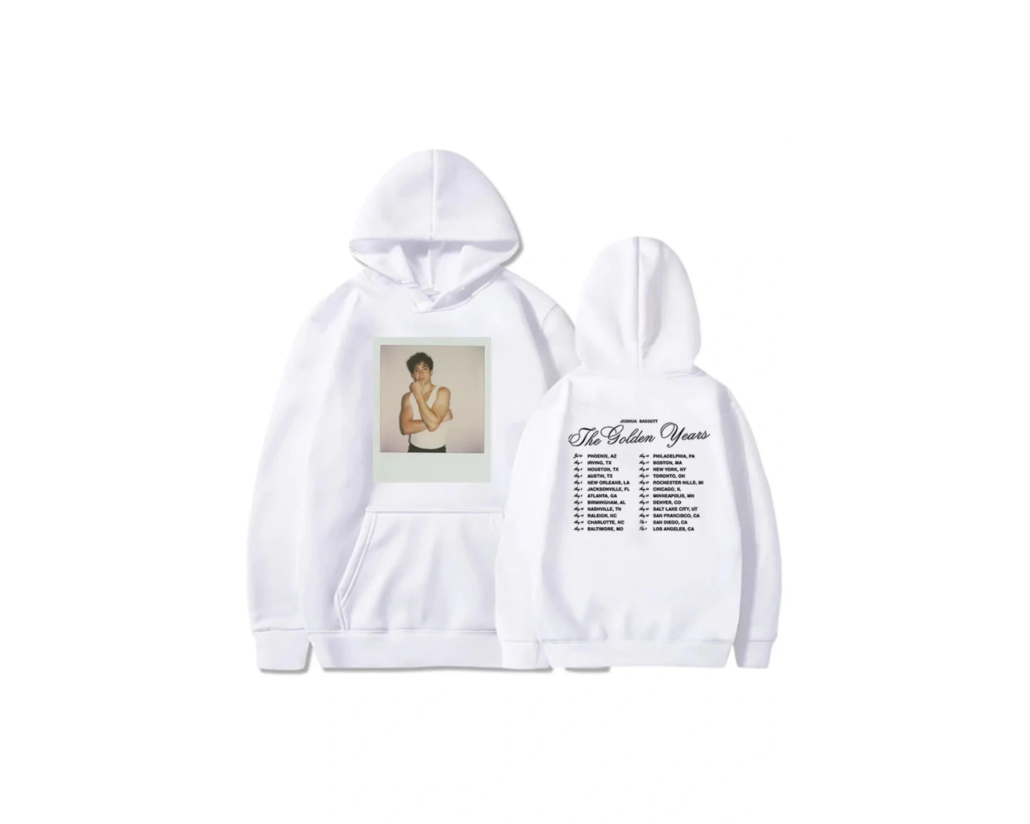 Beyaz Altın yıl turu Joshua Bassett HoodiesUnisex larrahat grafik