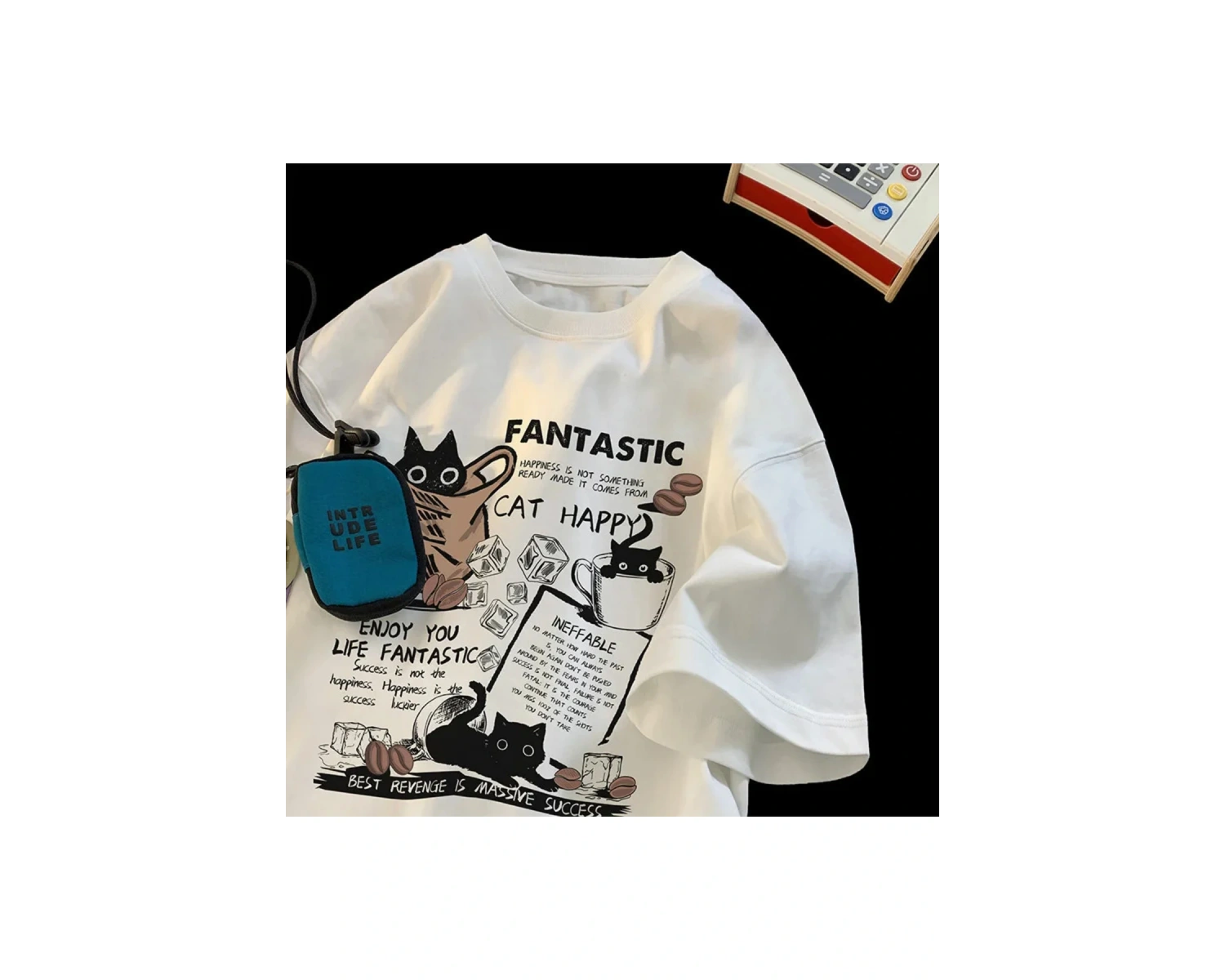 Beyaz Amerikan High Street Cupids Arrow Baskı Gevşek Üst Streetweet Sevim