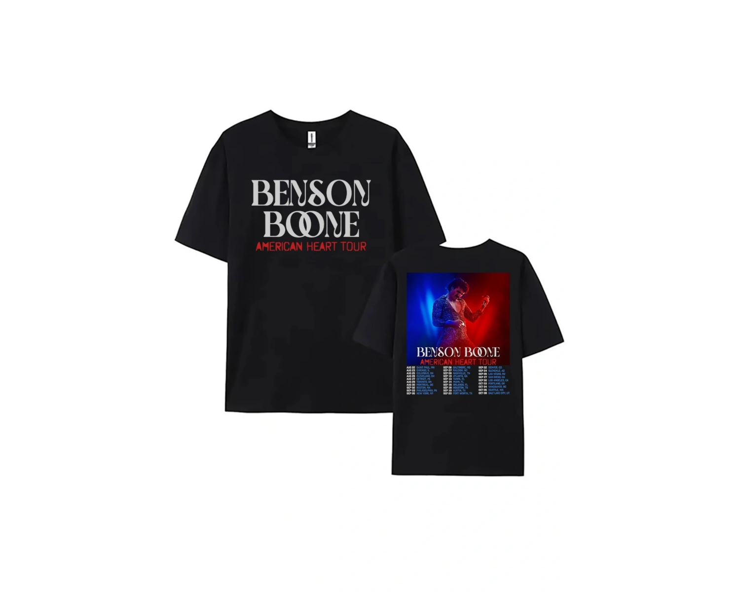 Beyaz Amerikan Kalp Turu Benson Boone Grafik Baskı leri O-Boyun