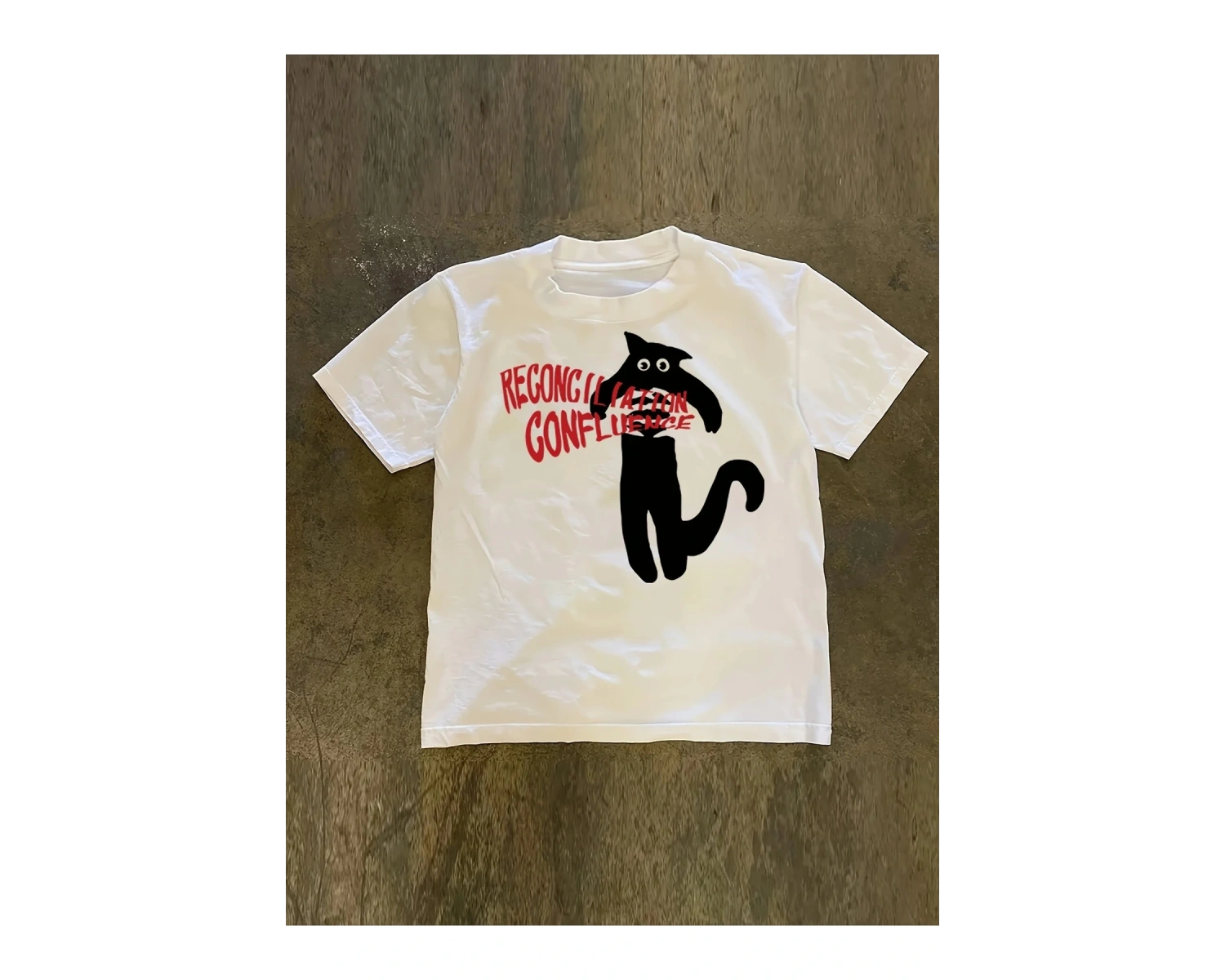 Beyaz Amerikan Kedi Karikatür Baskı ol Yaz Sokak Trendi