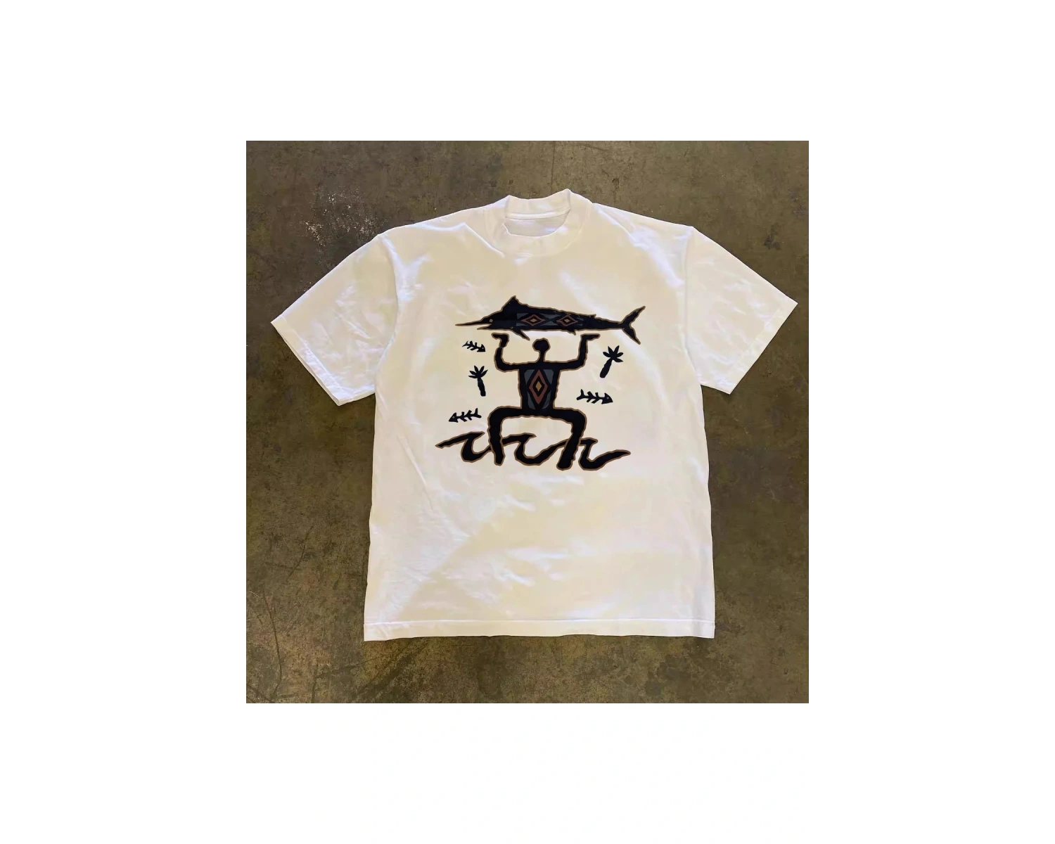 Beyaz Amerikan Retro Eğlenceli Balık Adam Baskı lar için Grafik Vint