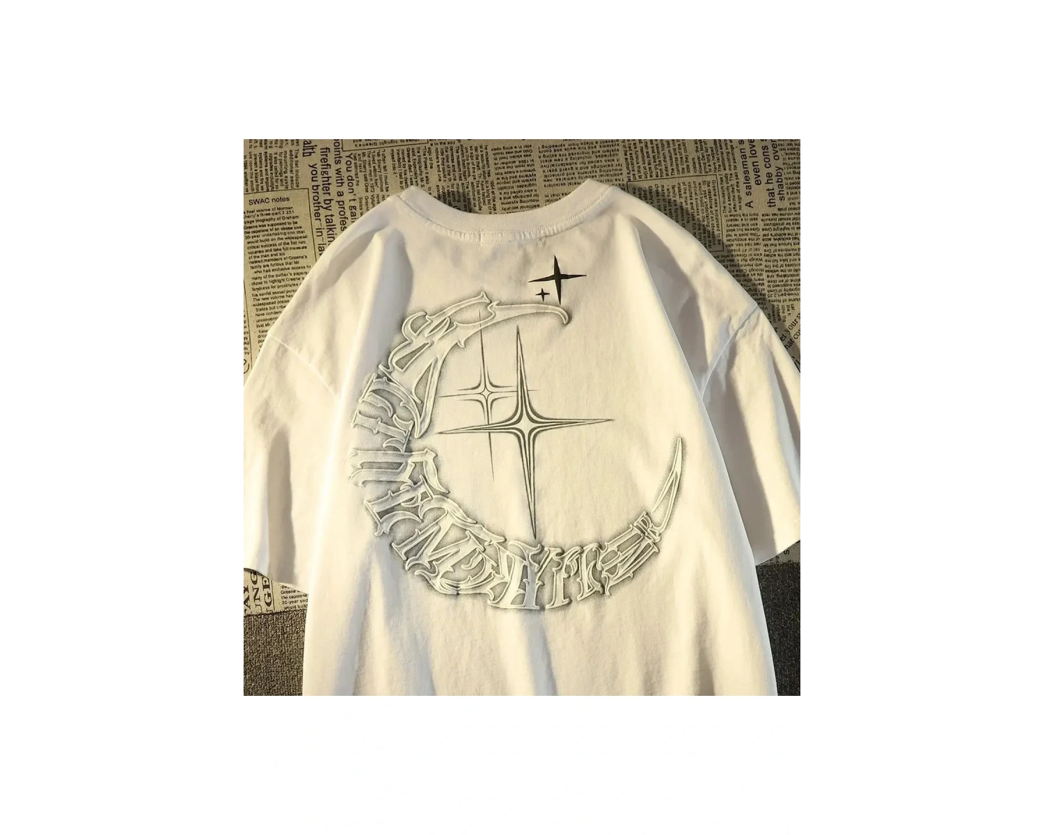 Beyaz Amerikan Vintage Yaratıcı Yazı Yıldız lar için Yaz Gevşek Çift Ü