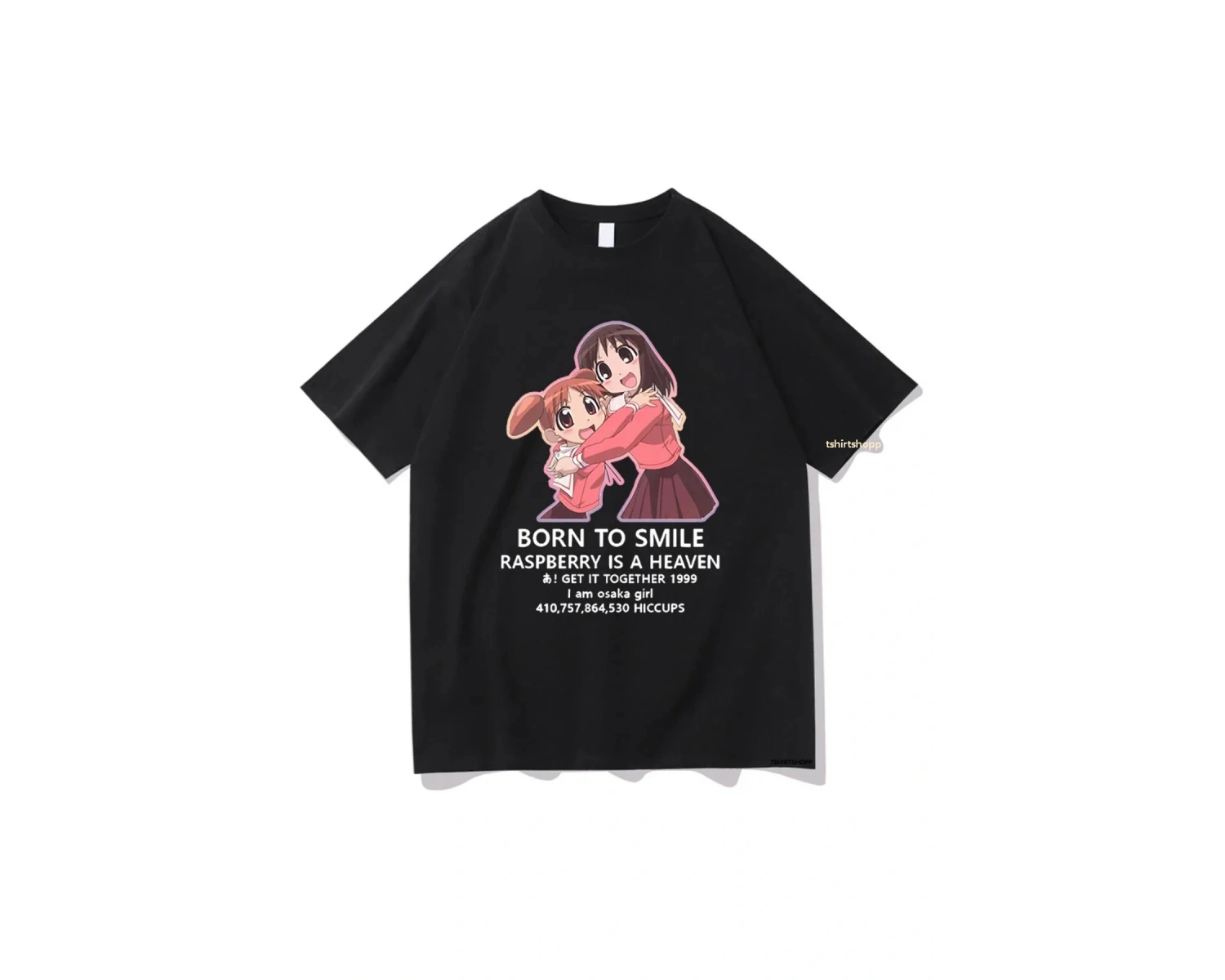 Beyaz Anime Azumanga Daioh Gülümseme Doğdu Tshirt Komik harajuku Unisex Vintage